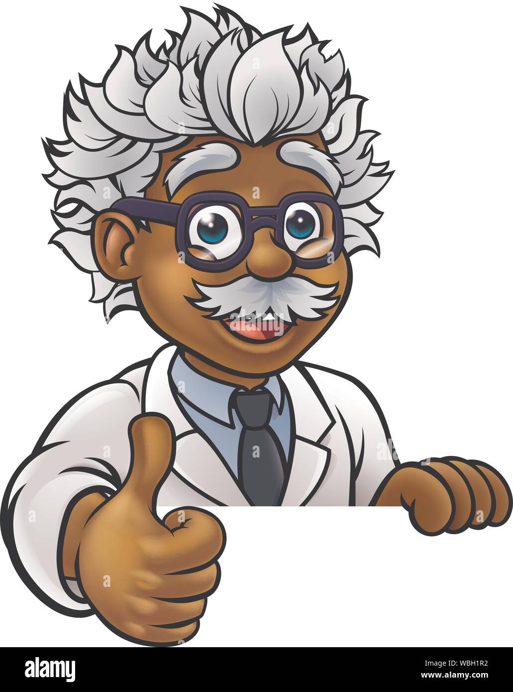 Scientist Cartoon Character Sign Thumbs Up Stock Vector Image & Art - Alamy