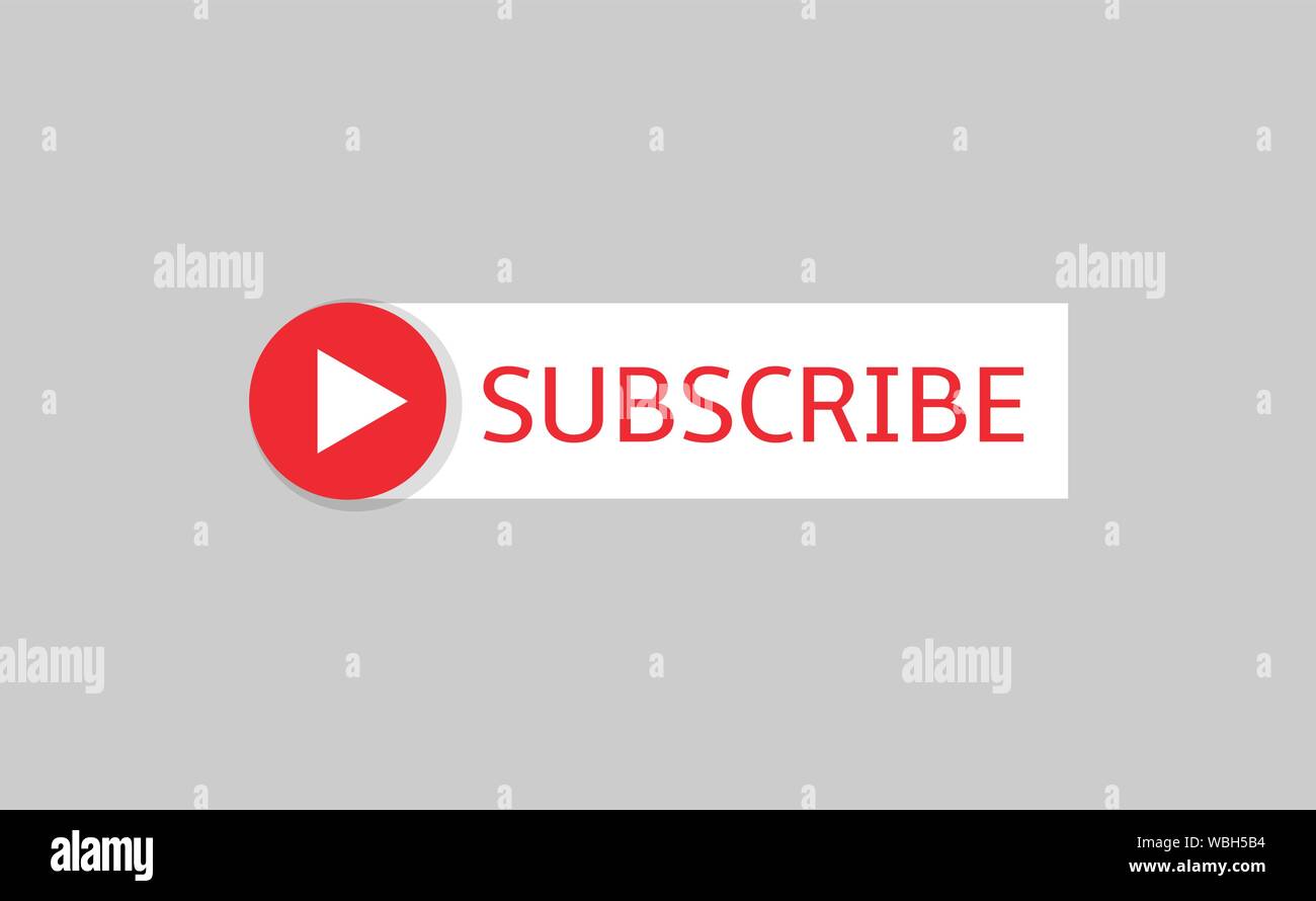 Subscribe banner template. Red Subscribe button with white arrow Stock ...