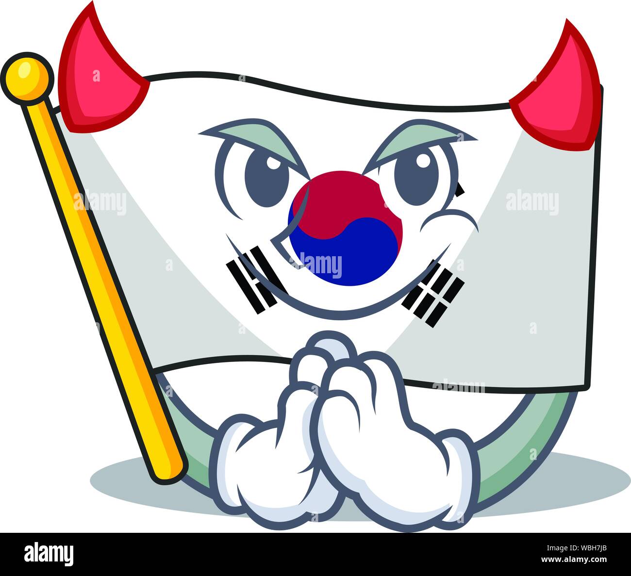 Devil flag korea isolated with the mascot Stock Vector Image & Art - Alamy