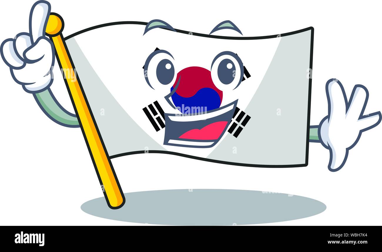 Finger korean flag stored in character drawer Stock Vector Image & Art