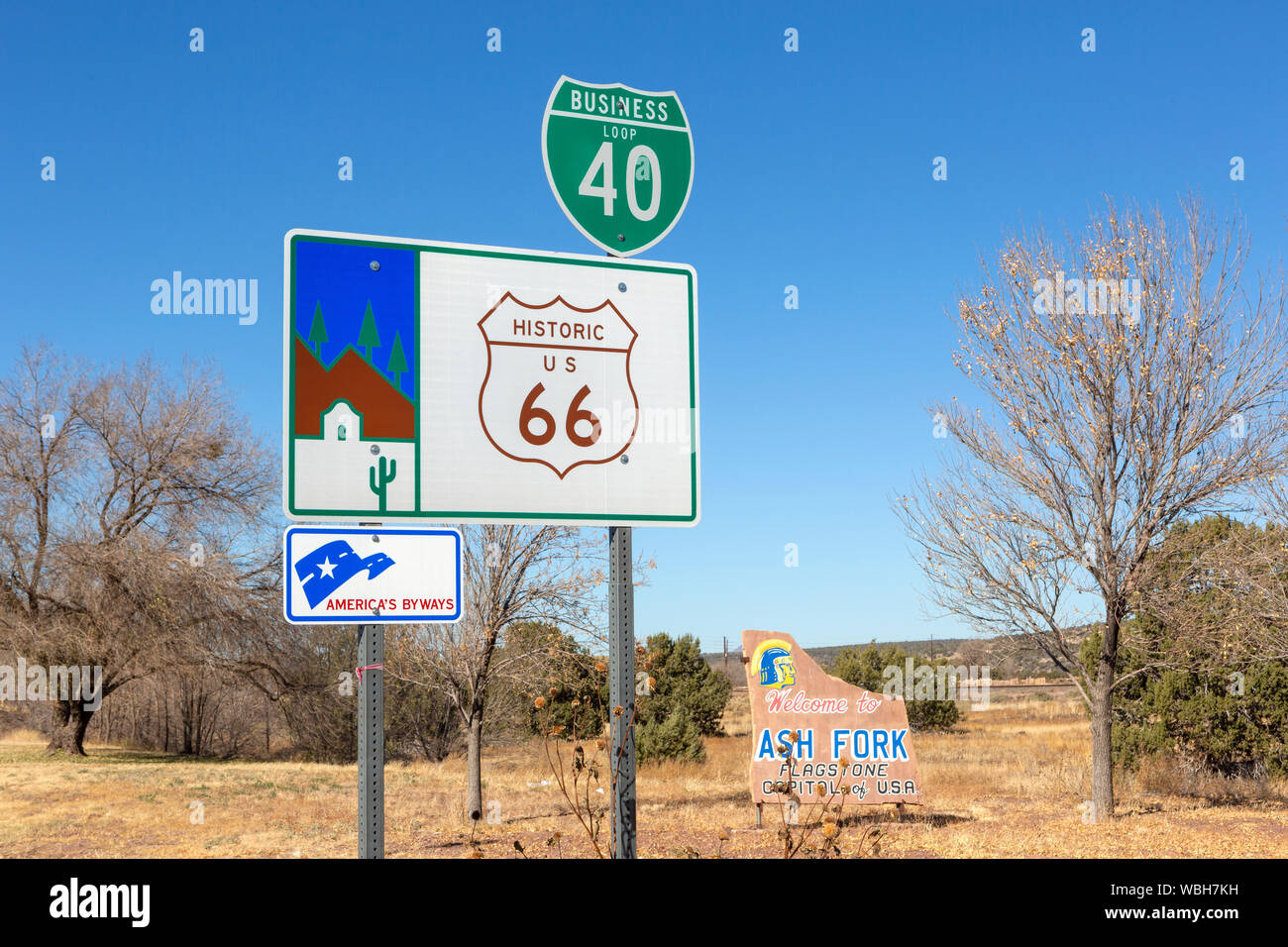 Sign at Ash Fork, Arizona Stock Photo Alamy
