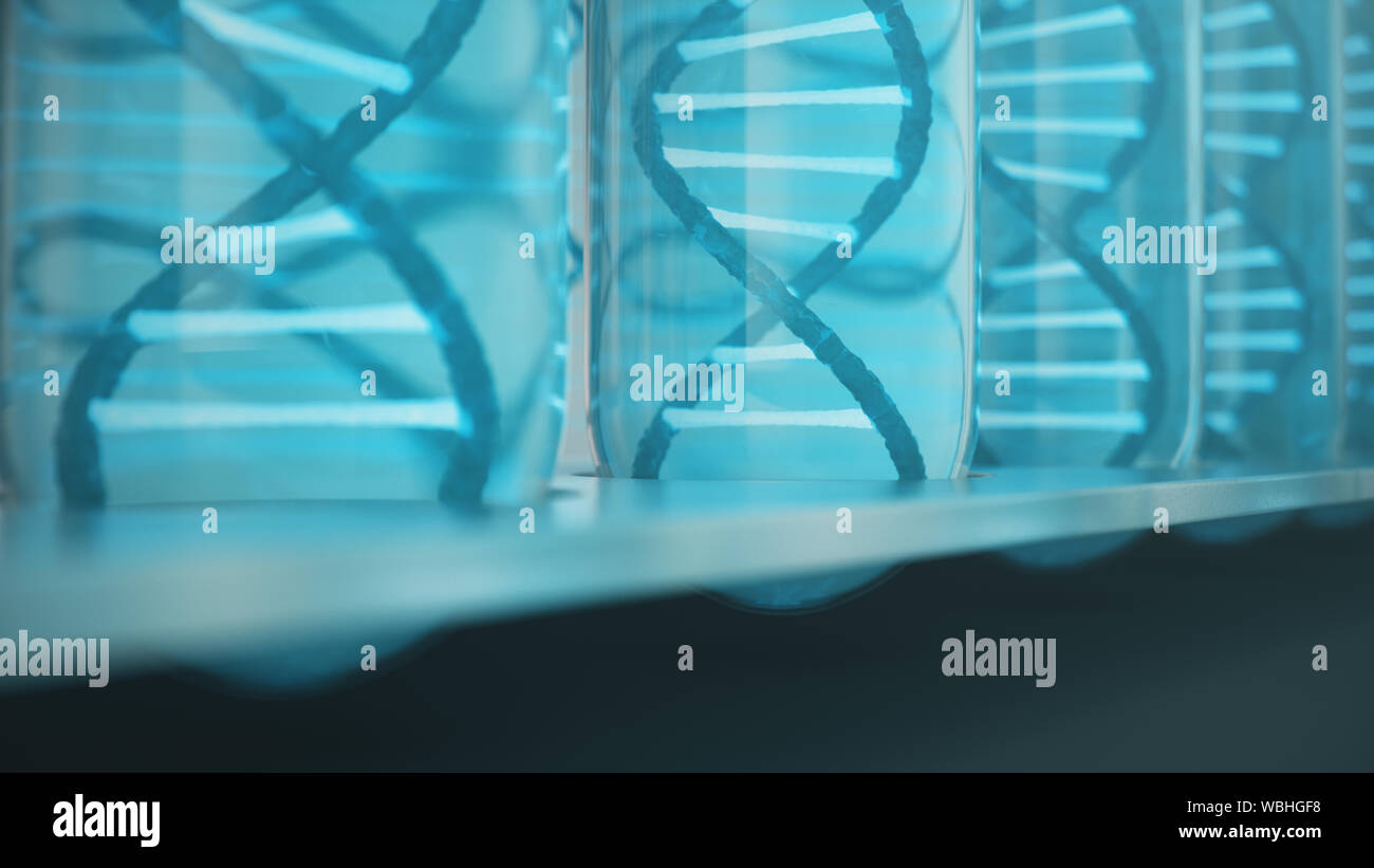 Double helical structure of DNA inside the test tube, DNA molecule, RNA ...