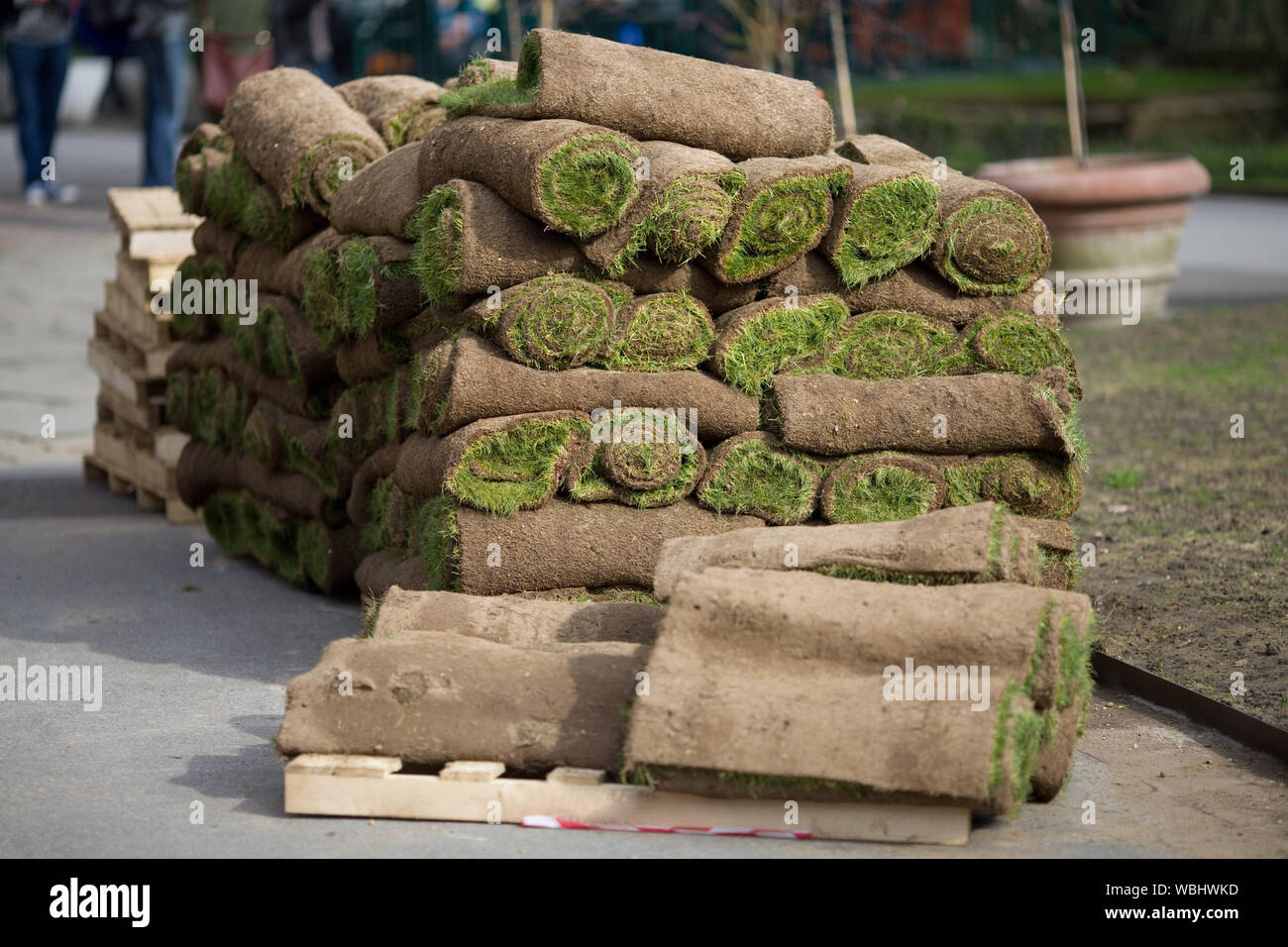 Turf Stacking Turf on pallet hi-res stock photography and images - Alamy