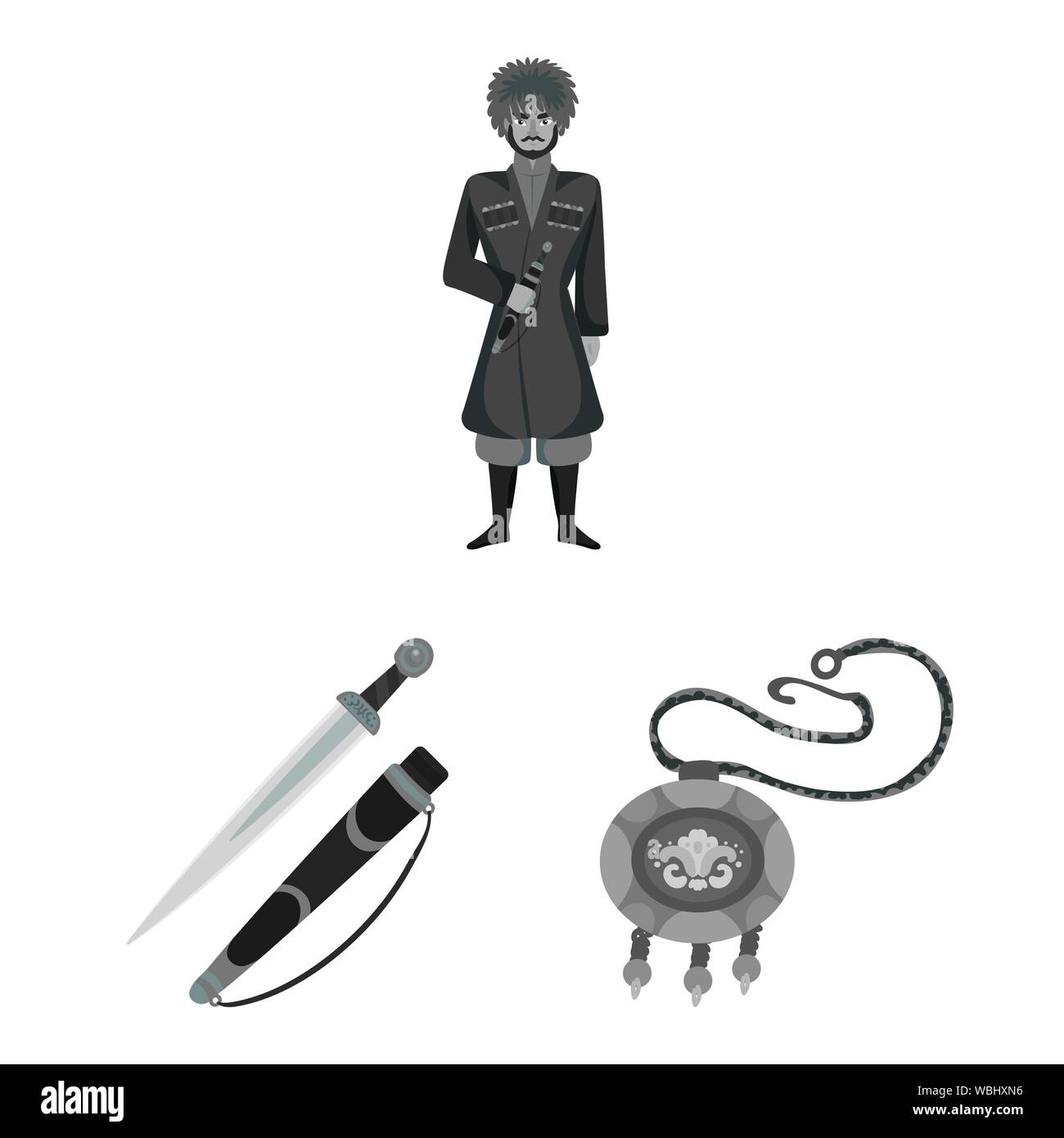 Vector design of attributes and tourism icon. Collection of attributes ...