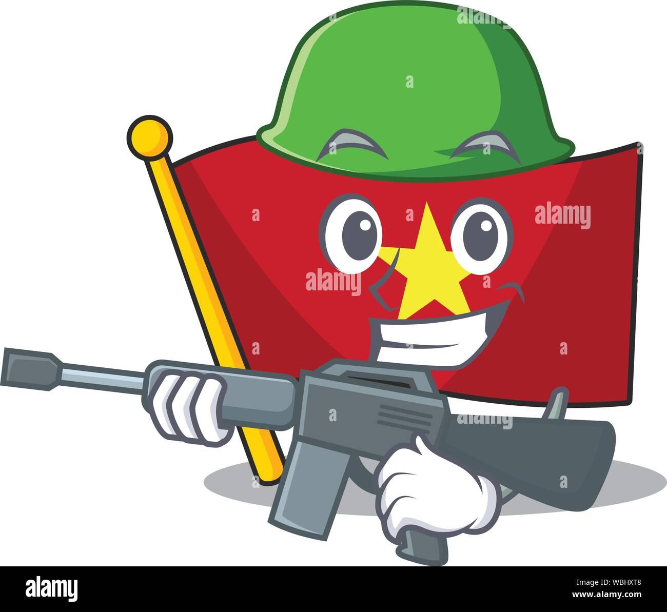 Army vietnam flag in the cartoon shape Stock Vector