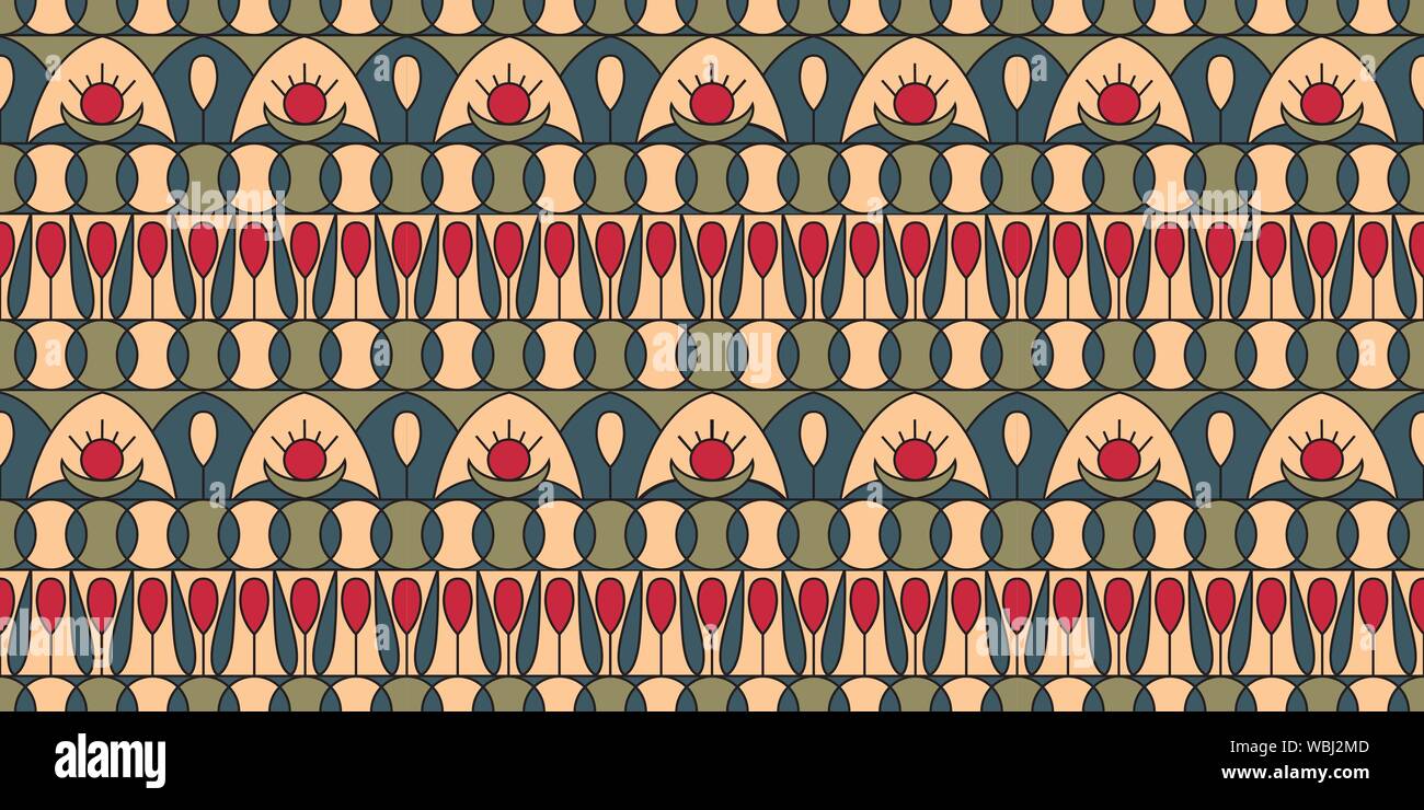 Geometric folklore ornament. Ethnic vector texture. Seamless striped pattern in vintage style. Coloful illustration. EPS10 Stock Vector