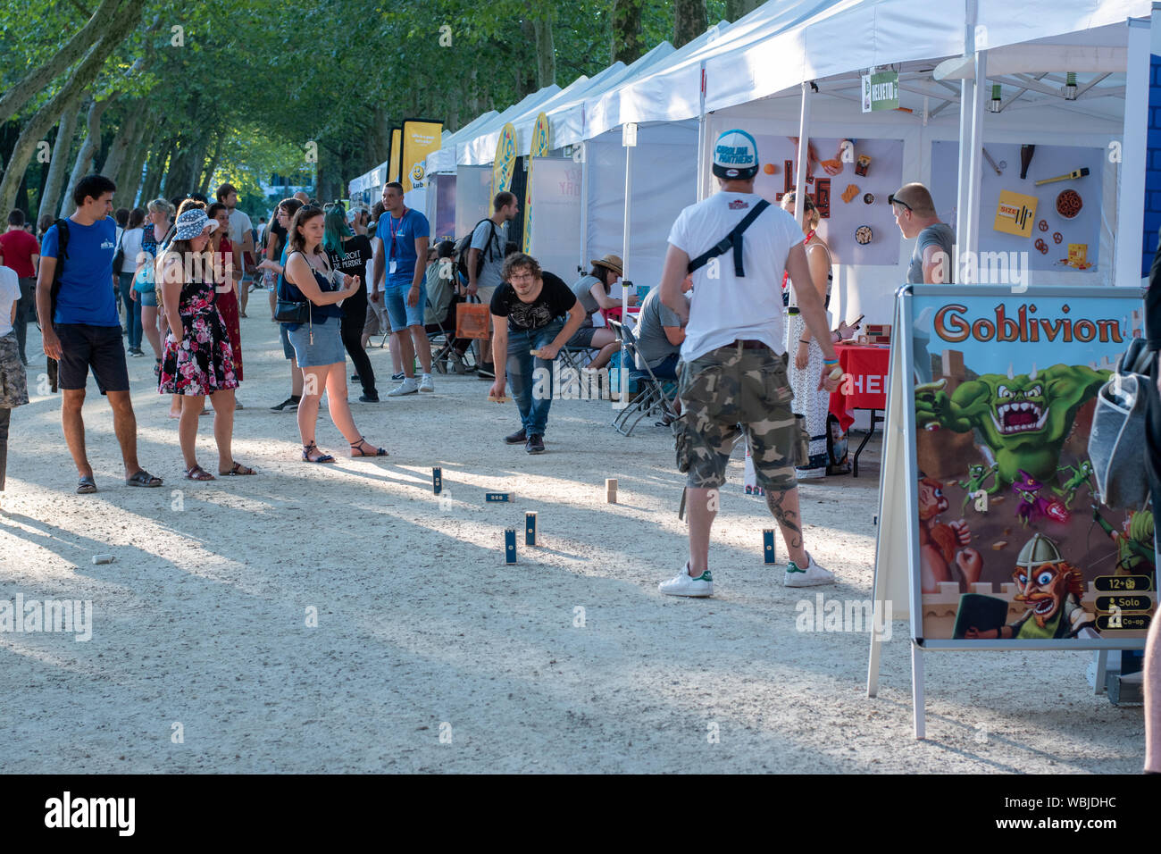 People playing games at the Brussels Board Game Festival in August 2019
