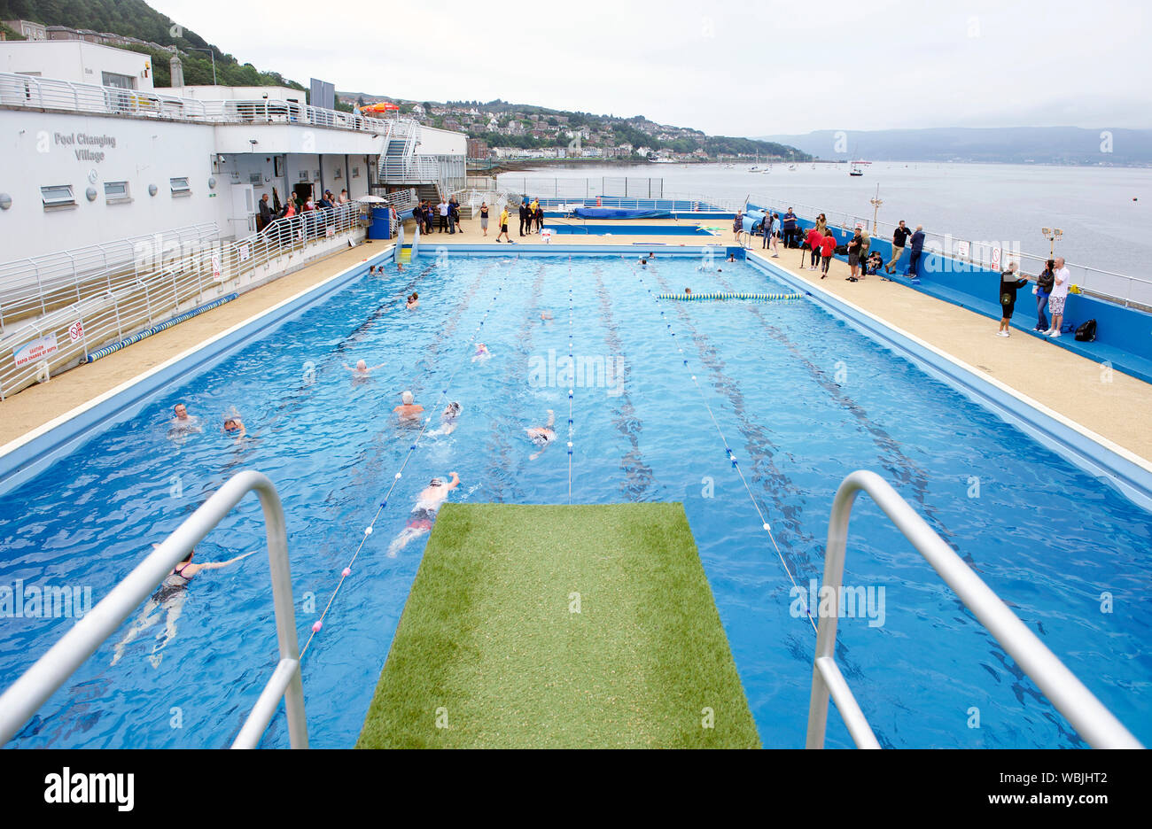 Gourock Outdoor heated sea water swimming Pool, built in 1909 Stock