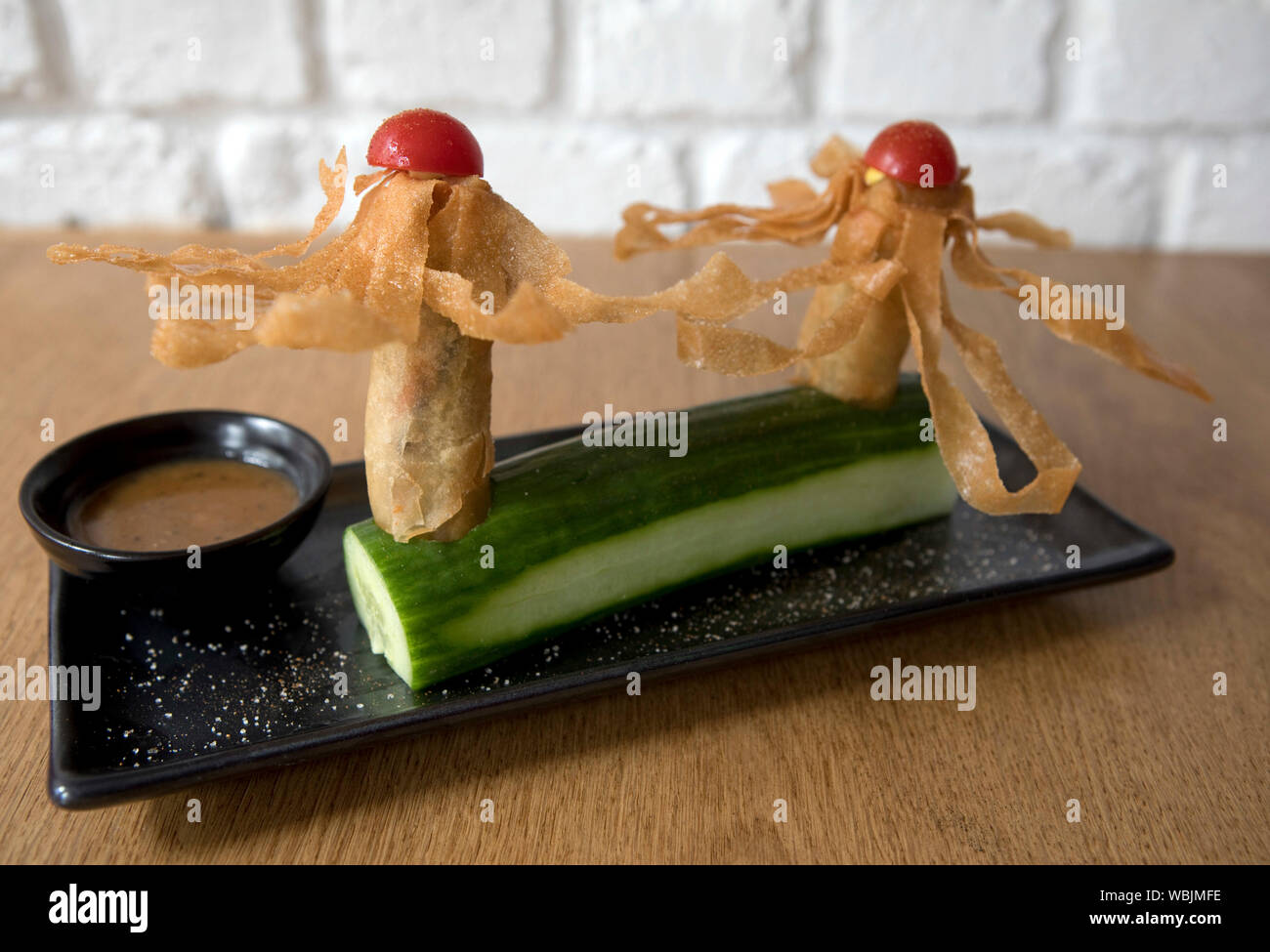Veg Spring Roll in the shape of a flower Stock Photo
