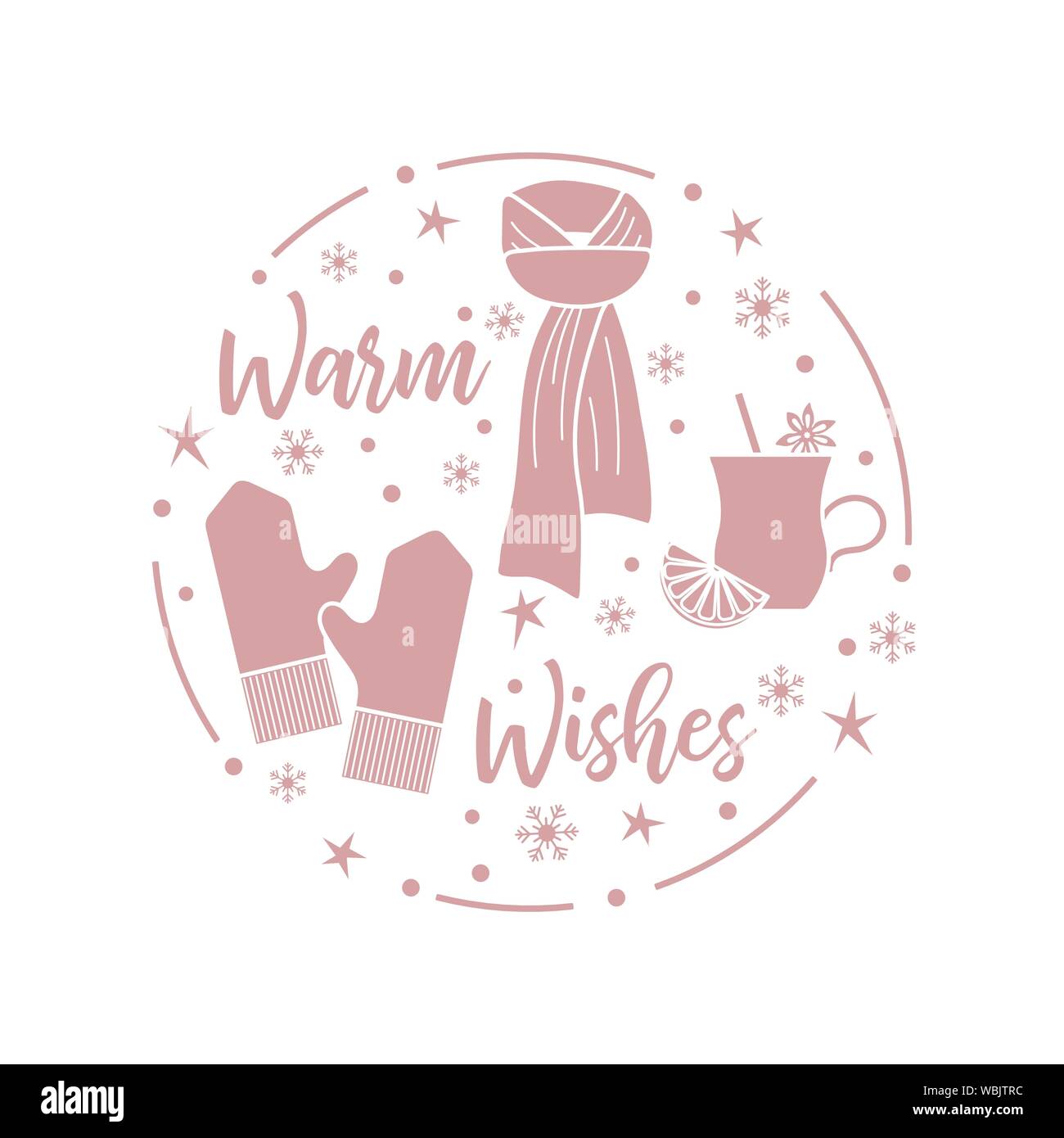 Happy New Year 2020 Merry Christmas Vector Illustration Scarf