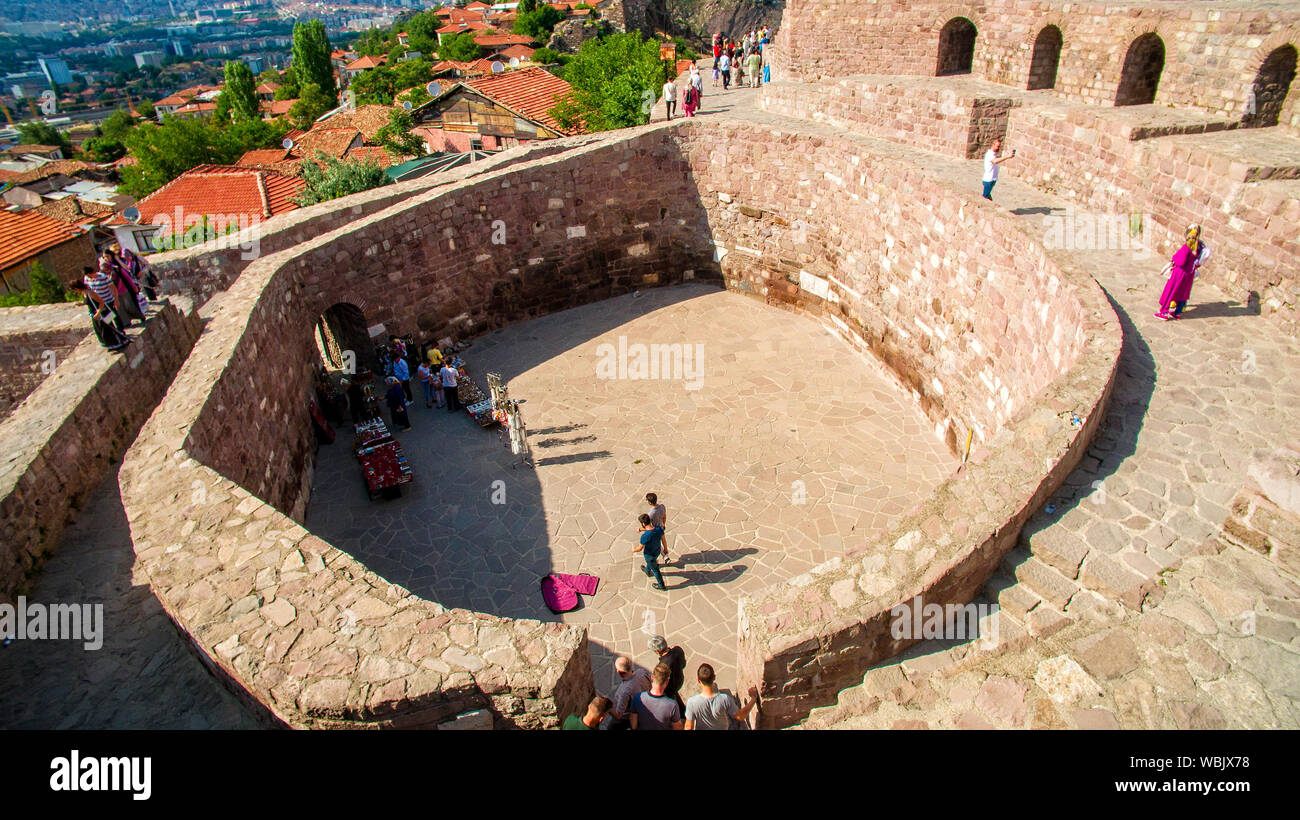 Panoramic view of Ankara Castle (Kalesi). View of the capital of Turkey ...