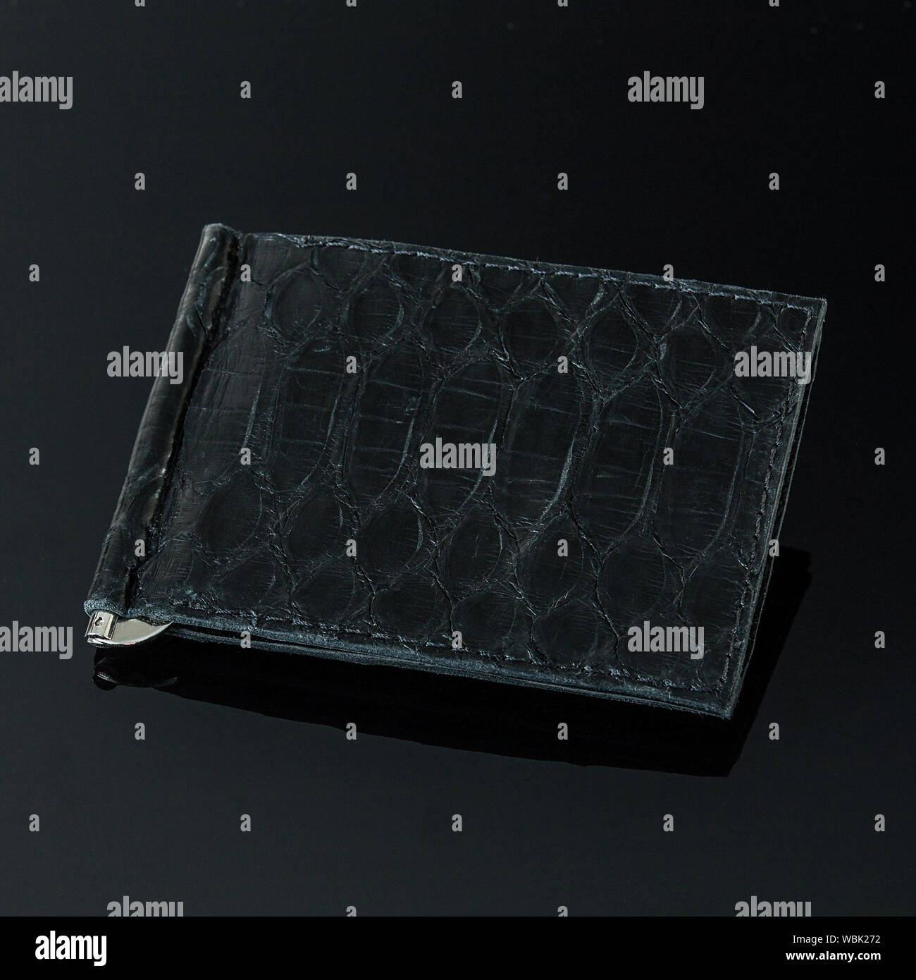 Exotic and luxury set of hand made leather wallet. Leather craft. On a ...
