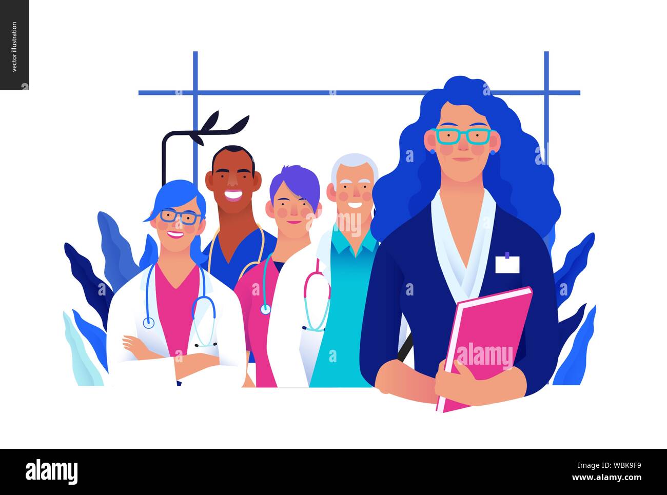 Medical insurance illustration -hospital administrator -modern flat