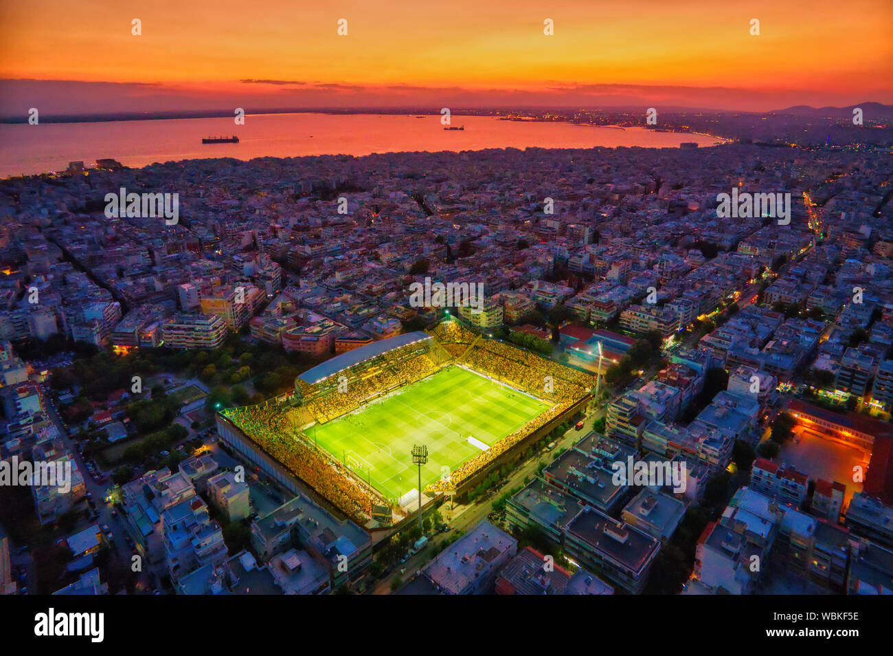 Thessaloniki, Greece, August 25, 2019 Aerial shot of the Kleanthis