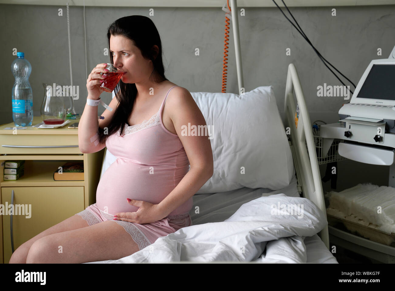 Risk pregnancy, Carlsbad, Czech Republic Stock Photo