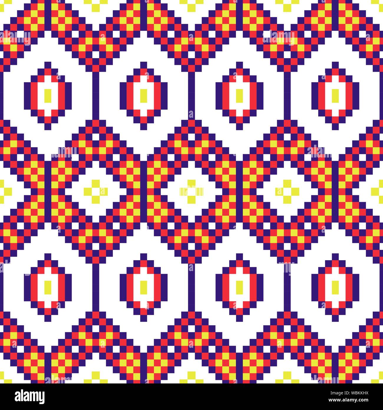 African geometric seamless pattern beaded texxture print shapes. Stock Vector