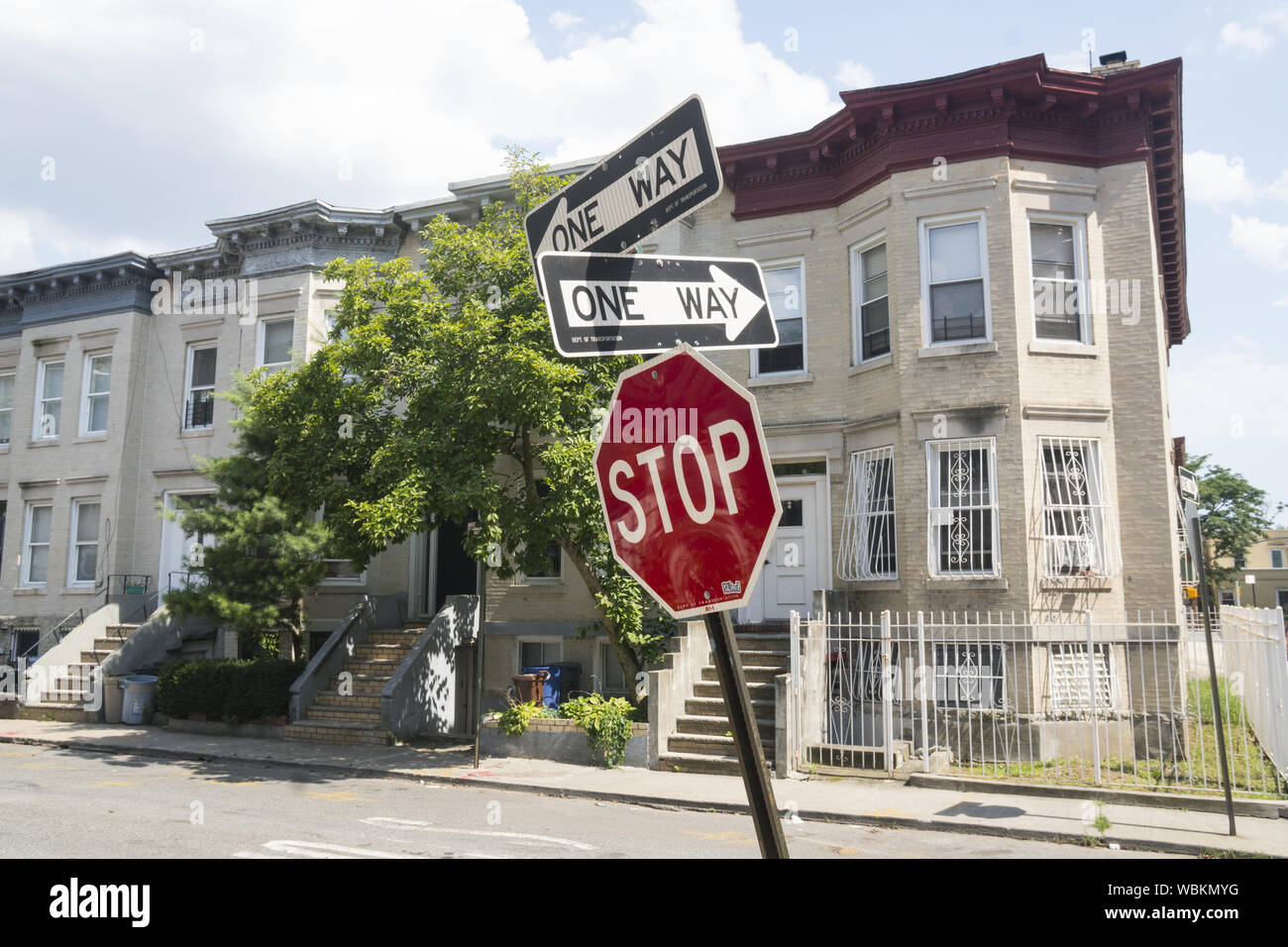 Attached apartment houses in Brooklyn, New York Stock Photo Alamy
