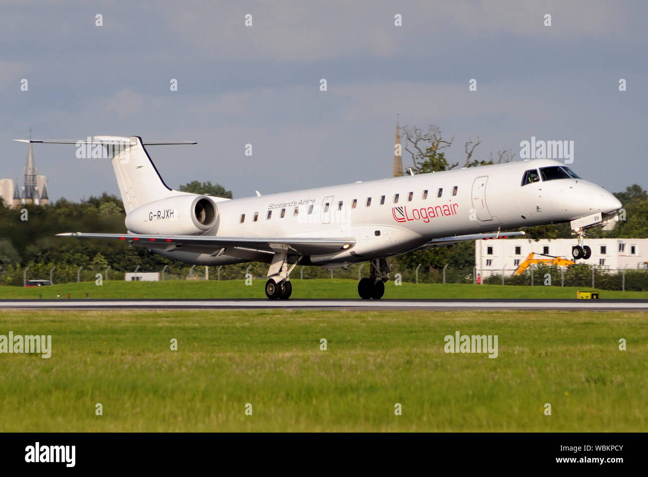 LOGANAIR EMBRAER ERJ-145EP Stock Photo