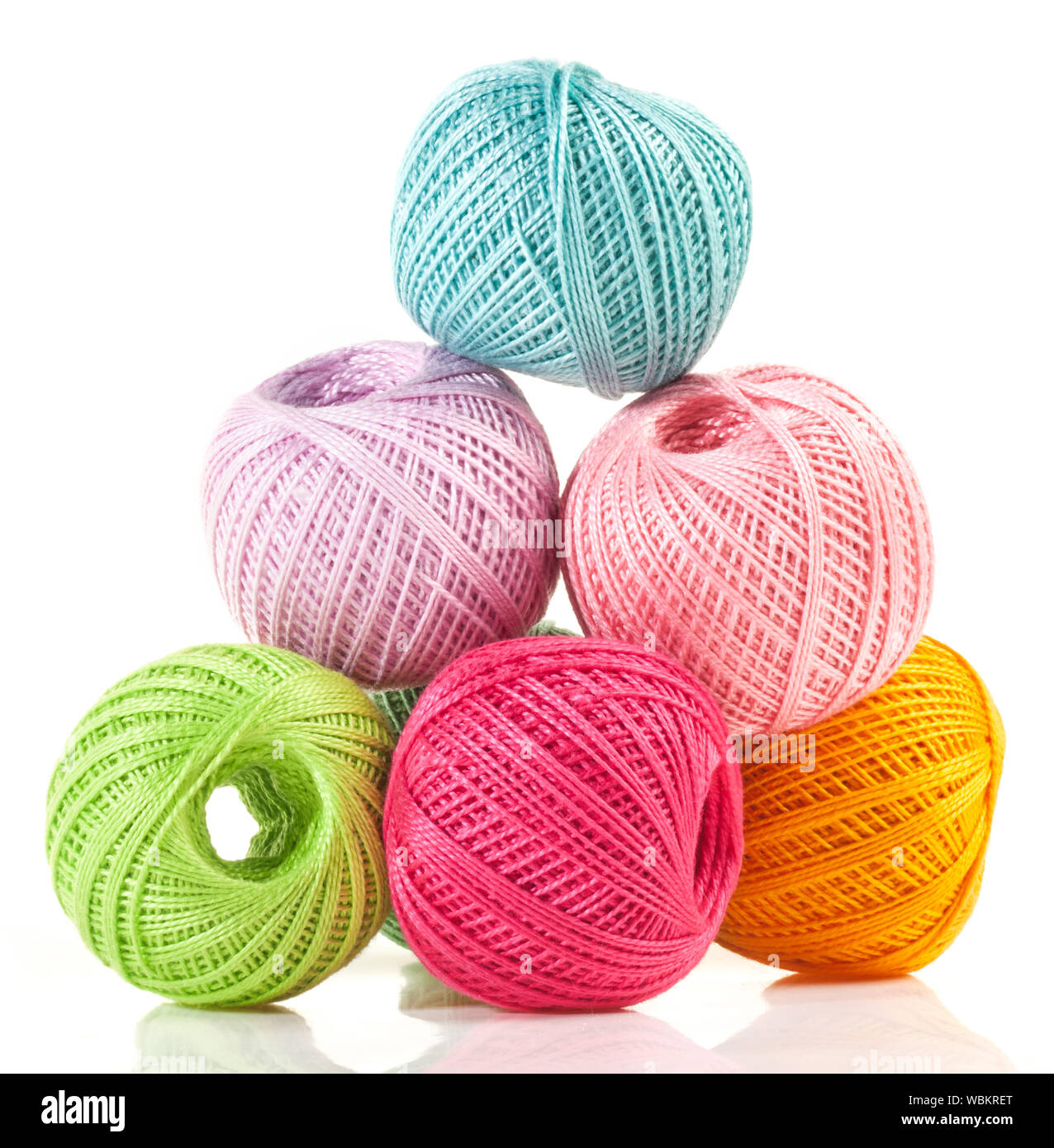 Yarn balls isolated on white Stock Photo