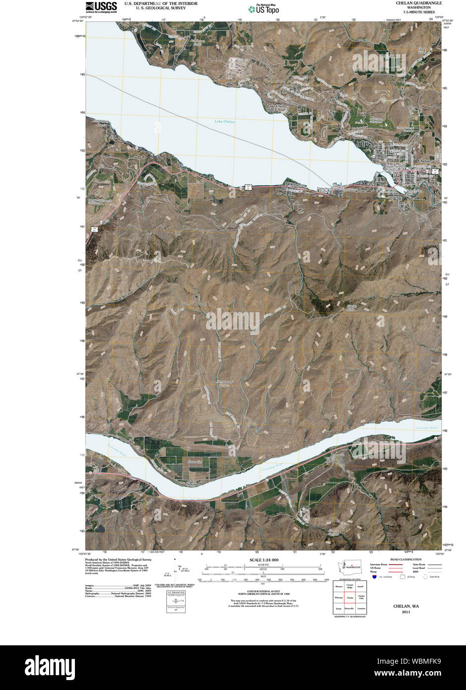 Chelan washington state map hi-res stock photography and images - Alamy