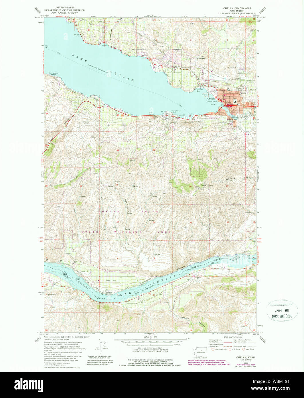 Chelan washington state map hi-res stock photography and images - Alamy