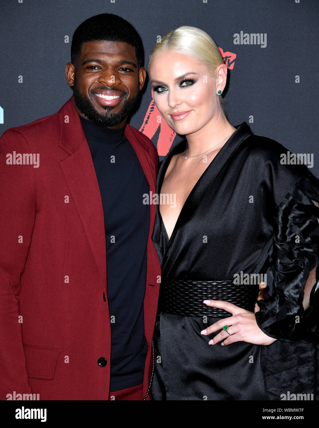 P. K. Subban and Lindsey Vonn attending the MTV Video Music Awards 2019