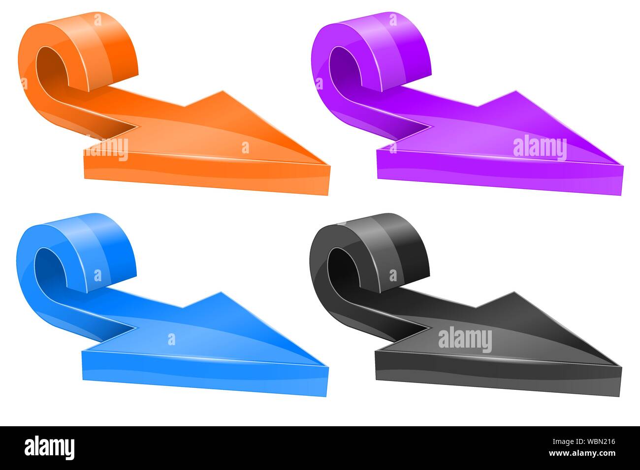 Horizontal 3d arrows Stock Vector