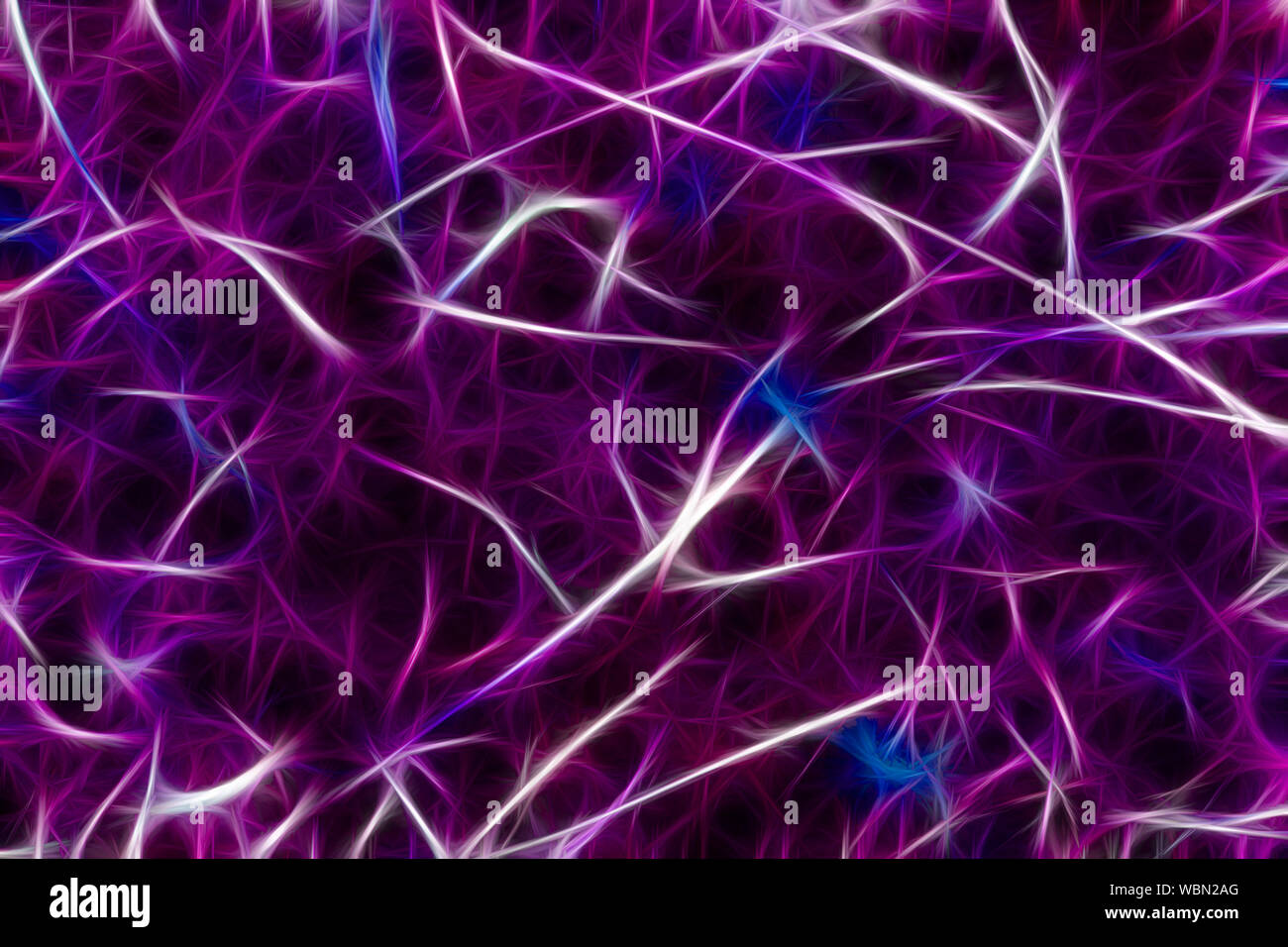Neuron brain cells abstract background. Neurons connections backdrop painted in violet color. Stock Photo