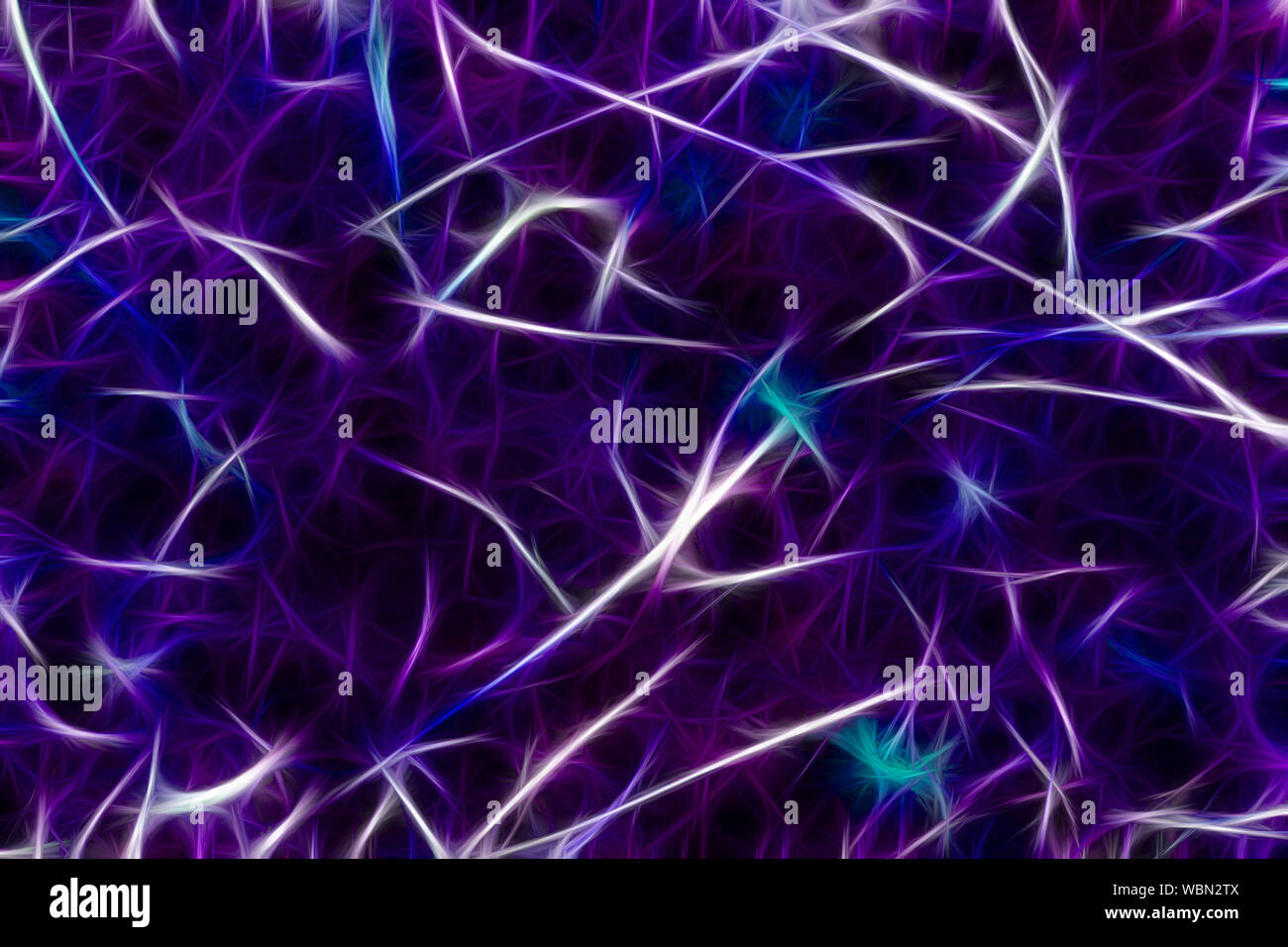 Neuron brain cells abstract background. Neurons connections backdrop painted in blue color. Stock Photo