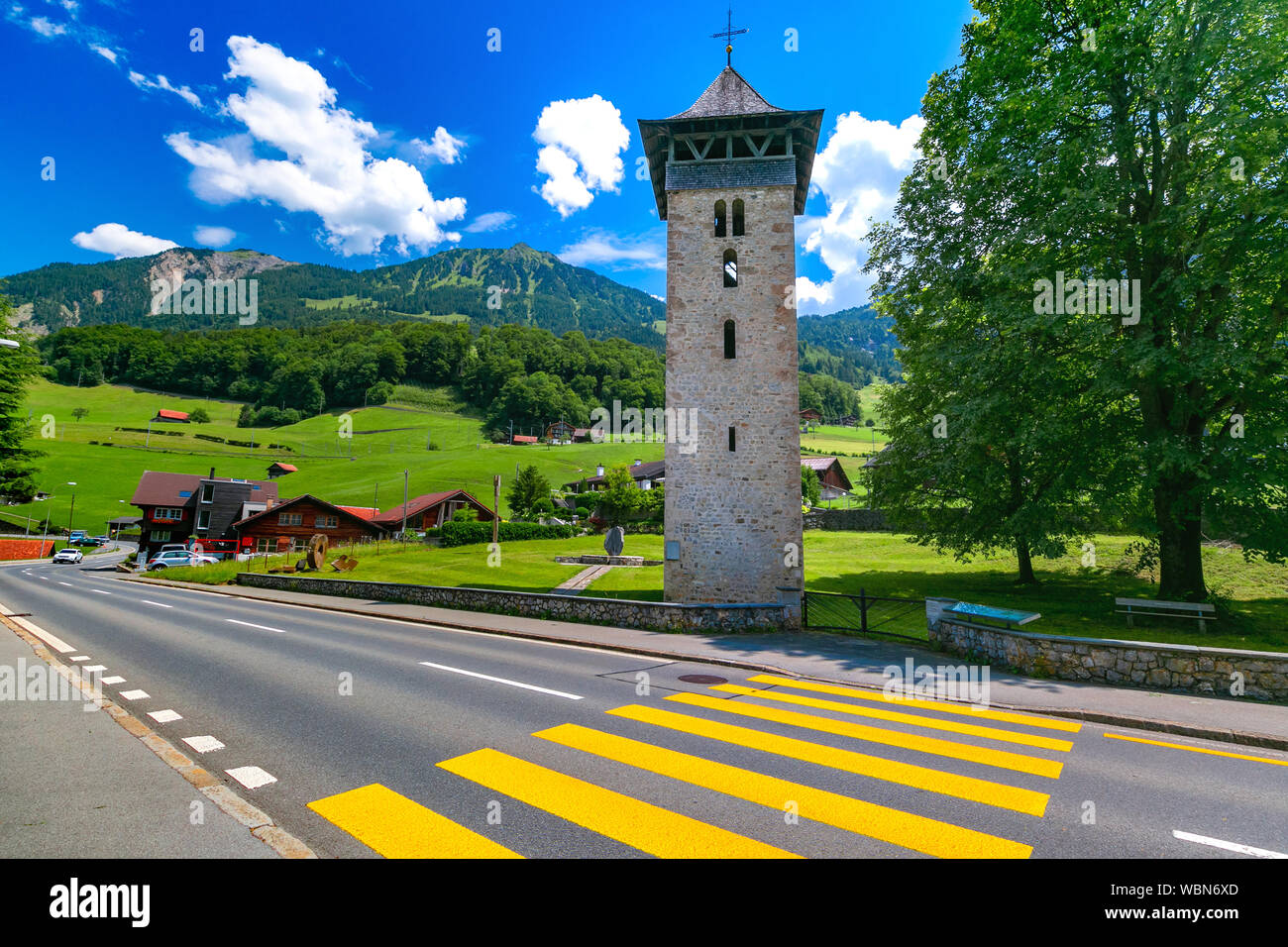 Swiss village Lungern, Switzerland Stock Photo