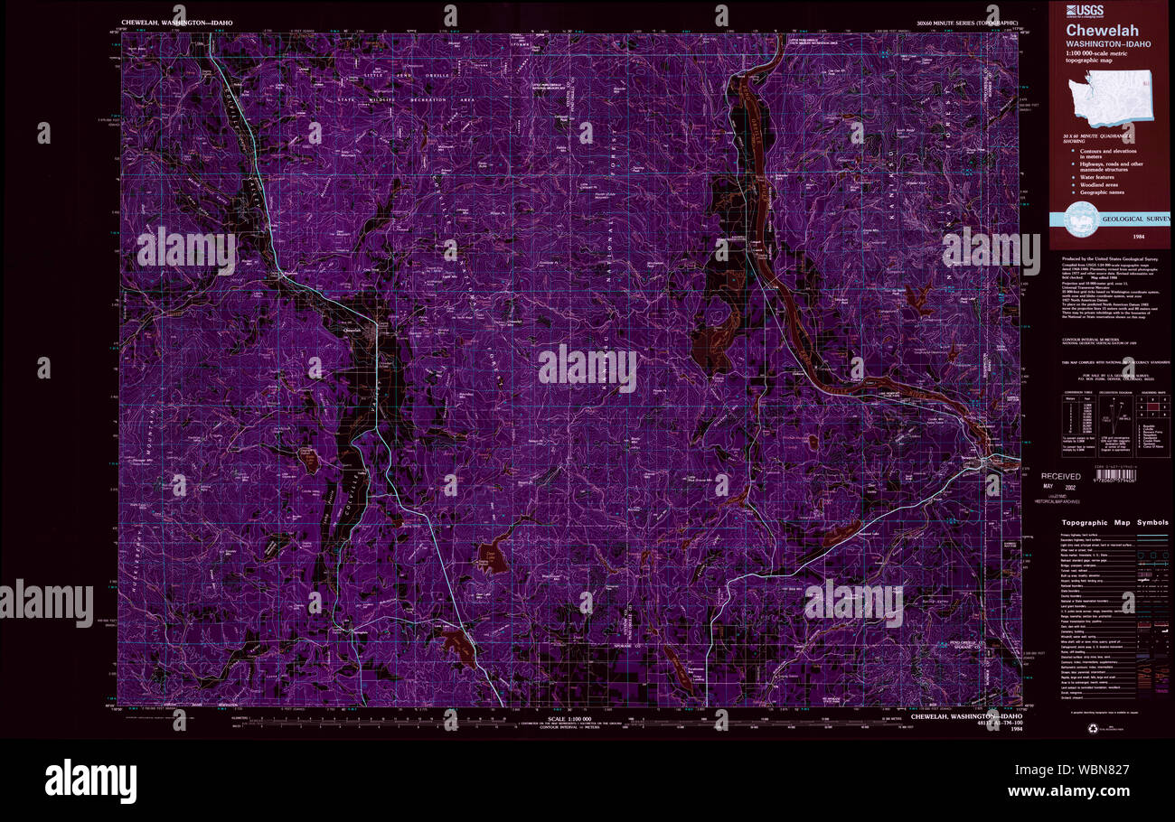 Chewelah washington map hires stock photography and images Alamy