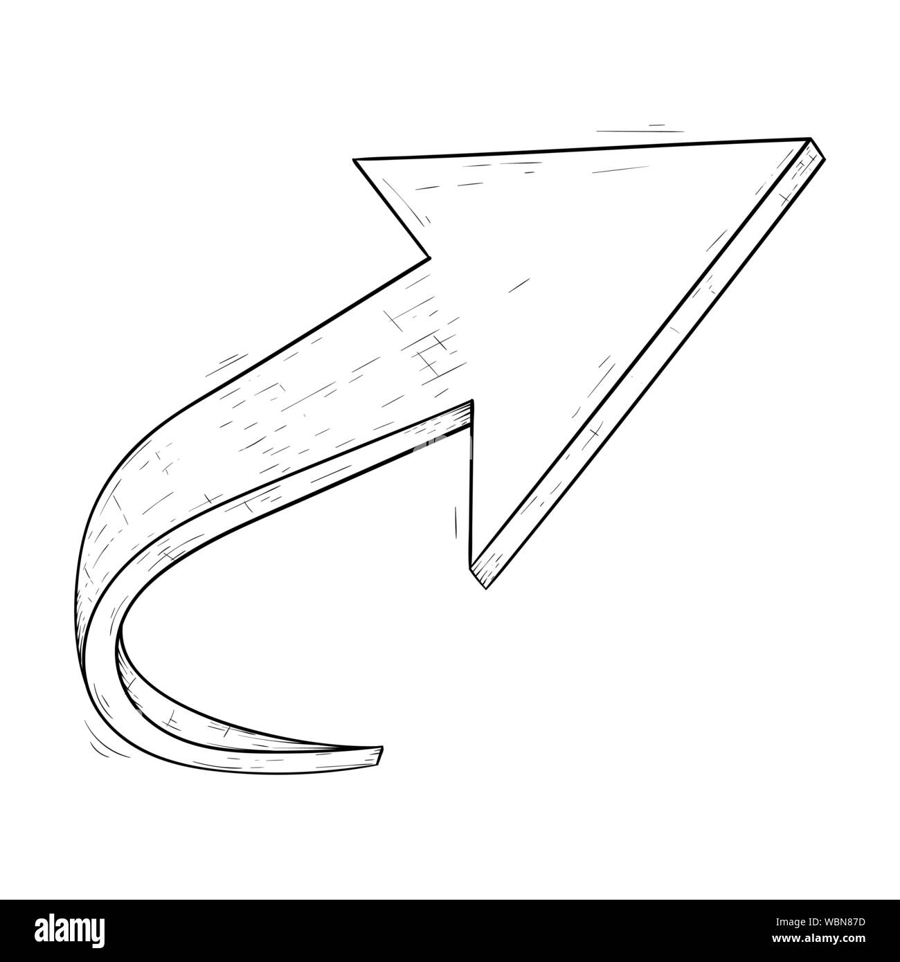 UP hand drawn arrow. Sketch icon Stock Vector