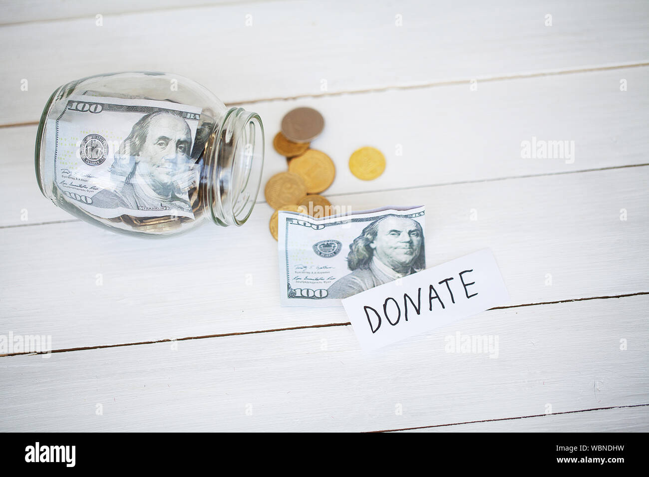 Donations and Charity. Donation Concept. A Donation Box on the White