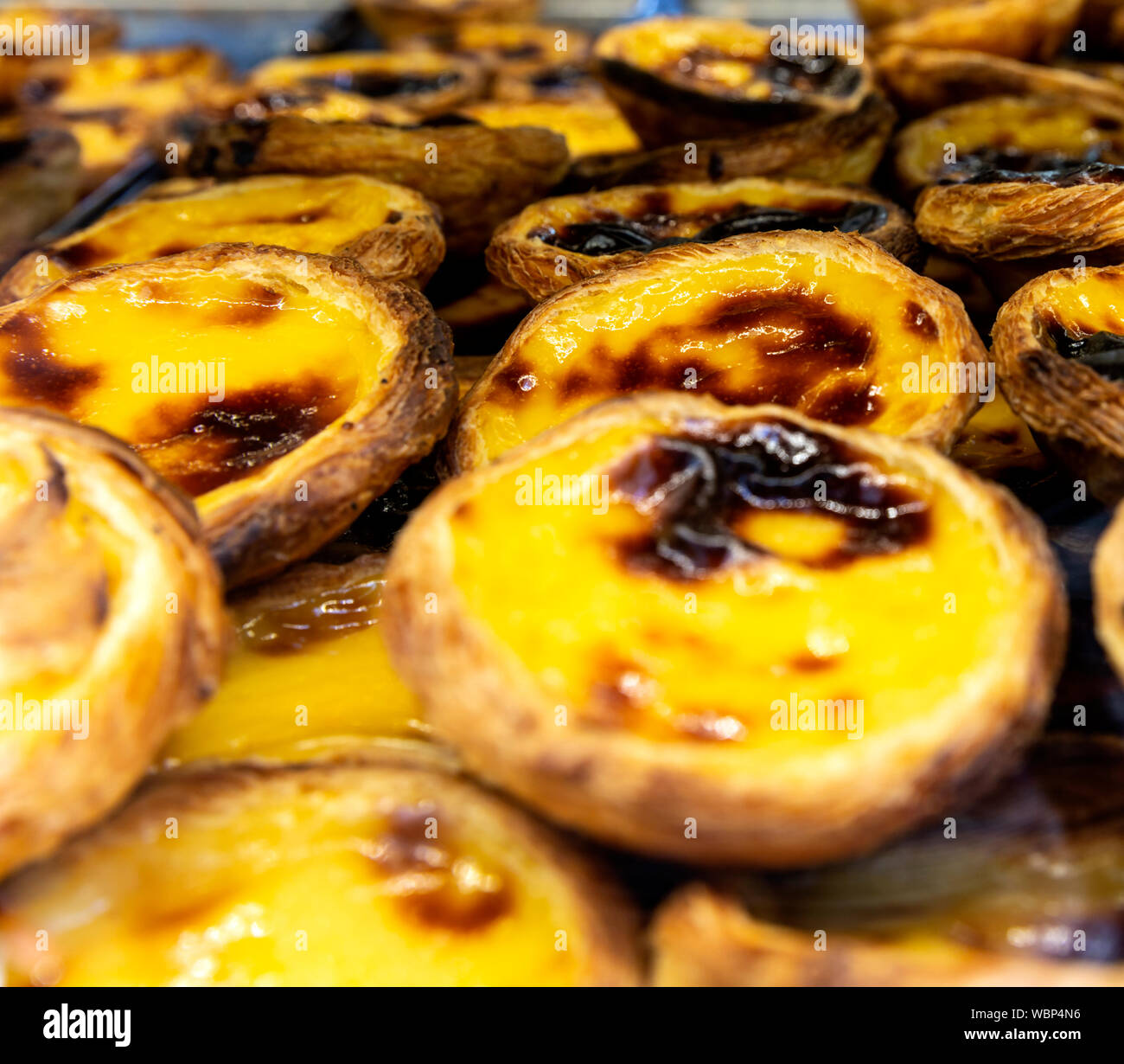 Portuguese custard tarts (pasteis de nata), Lisbon, Portugal Stock