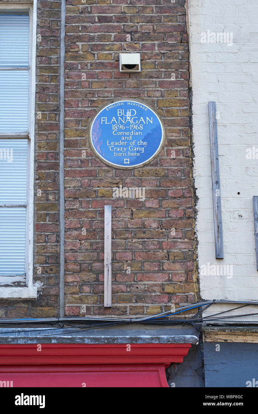 bud flanagan plaque east london Stock Photo Alamy