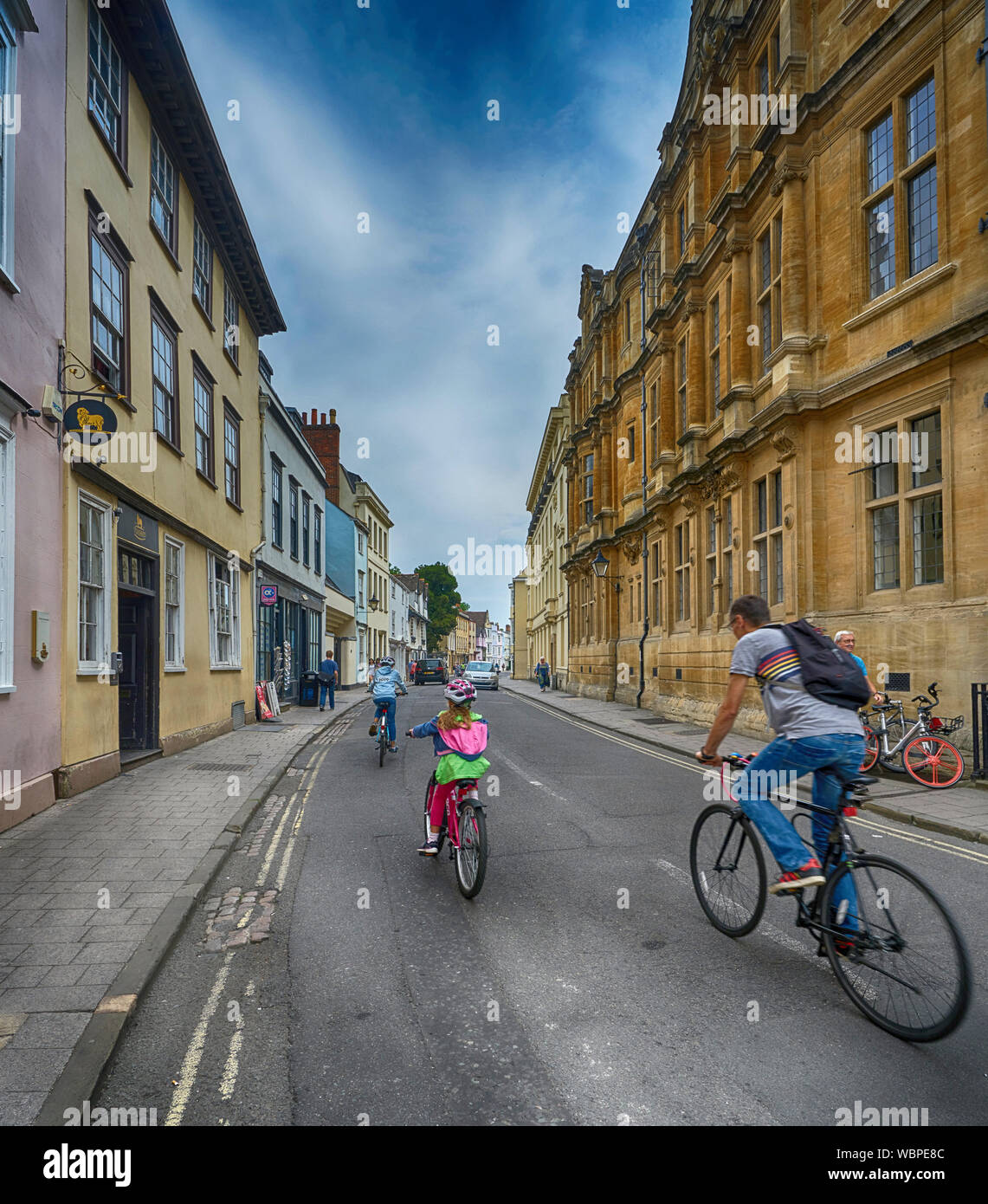 cycling in oxford Stock Photo