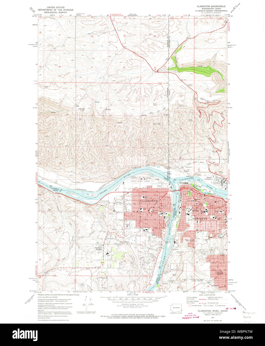 Map of clarkston washington Cut Out Stock Images & Pictures - Alamy