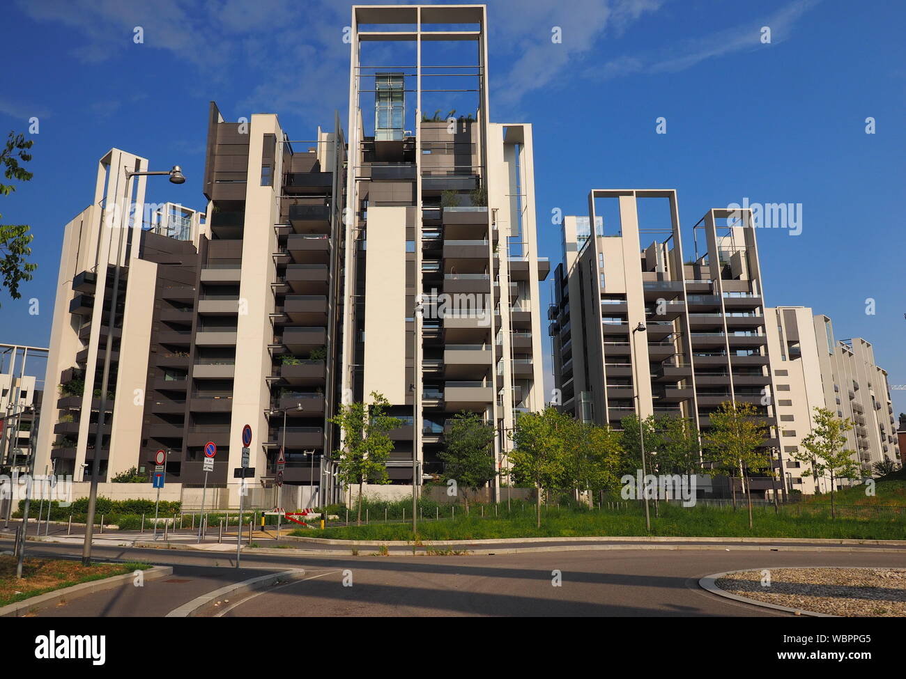 MILAN, ITALY - AUGUST 24, 2019: Milan (Lombardy, Italy): modern palaces and office buildings in the new Portello area Stock Photo