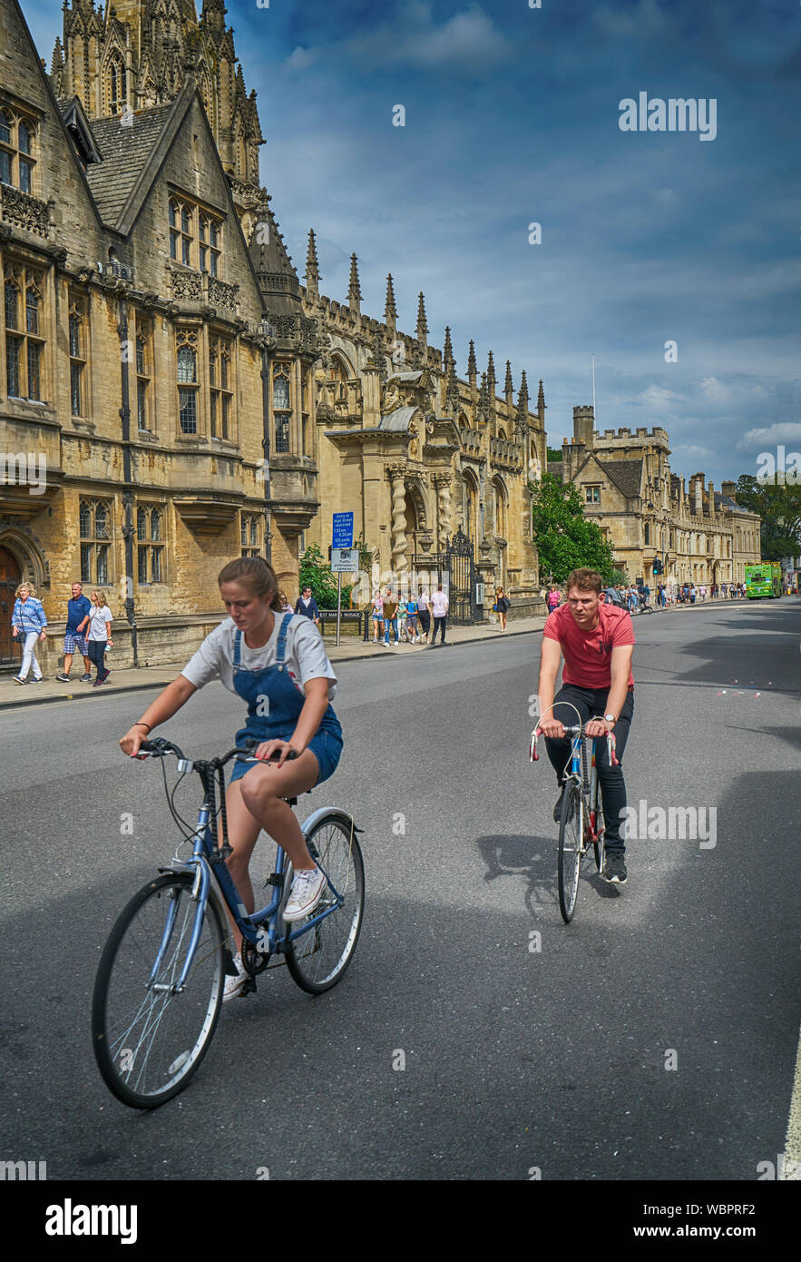 cycling in oxford Stock Photo