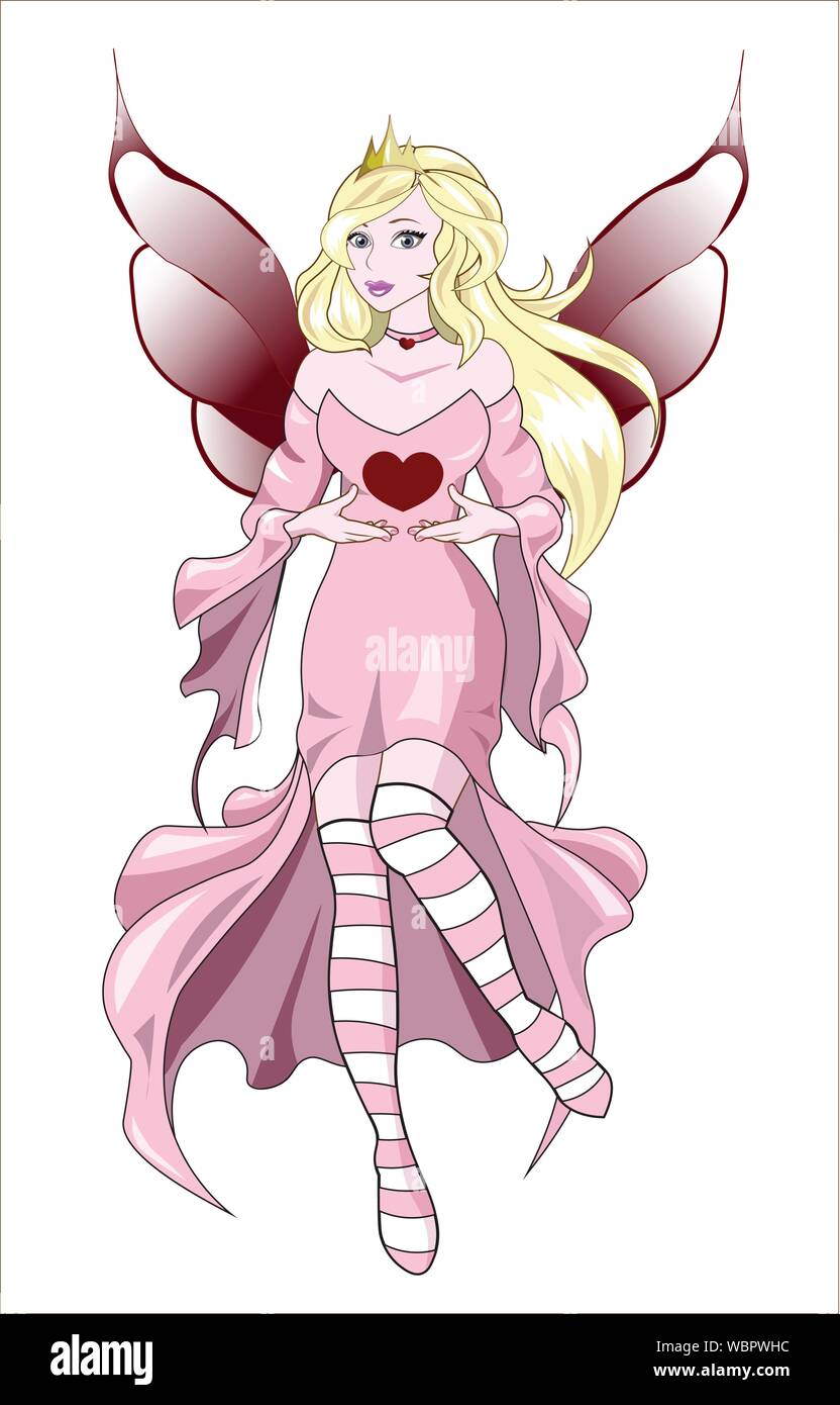 The beautiful fantastic fairy, the blonde, holds in hand heart, a  Valentines Day card Stock Vector Image & Art - Alamy