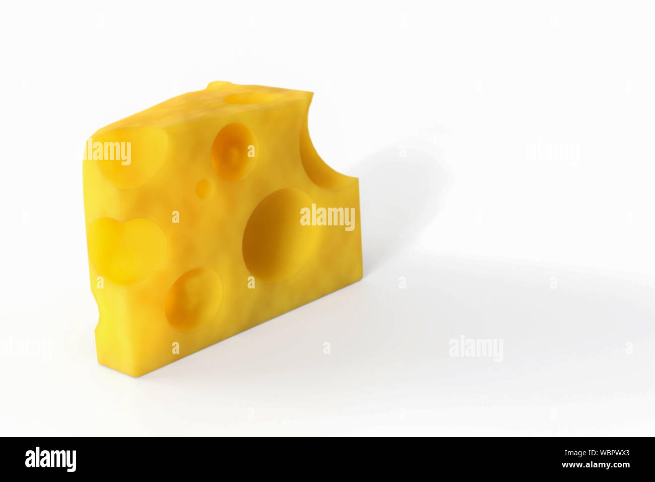 emmental cheese isolated on white background 3d illustration Stock