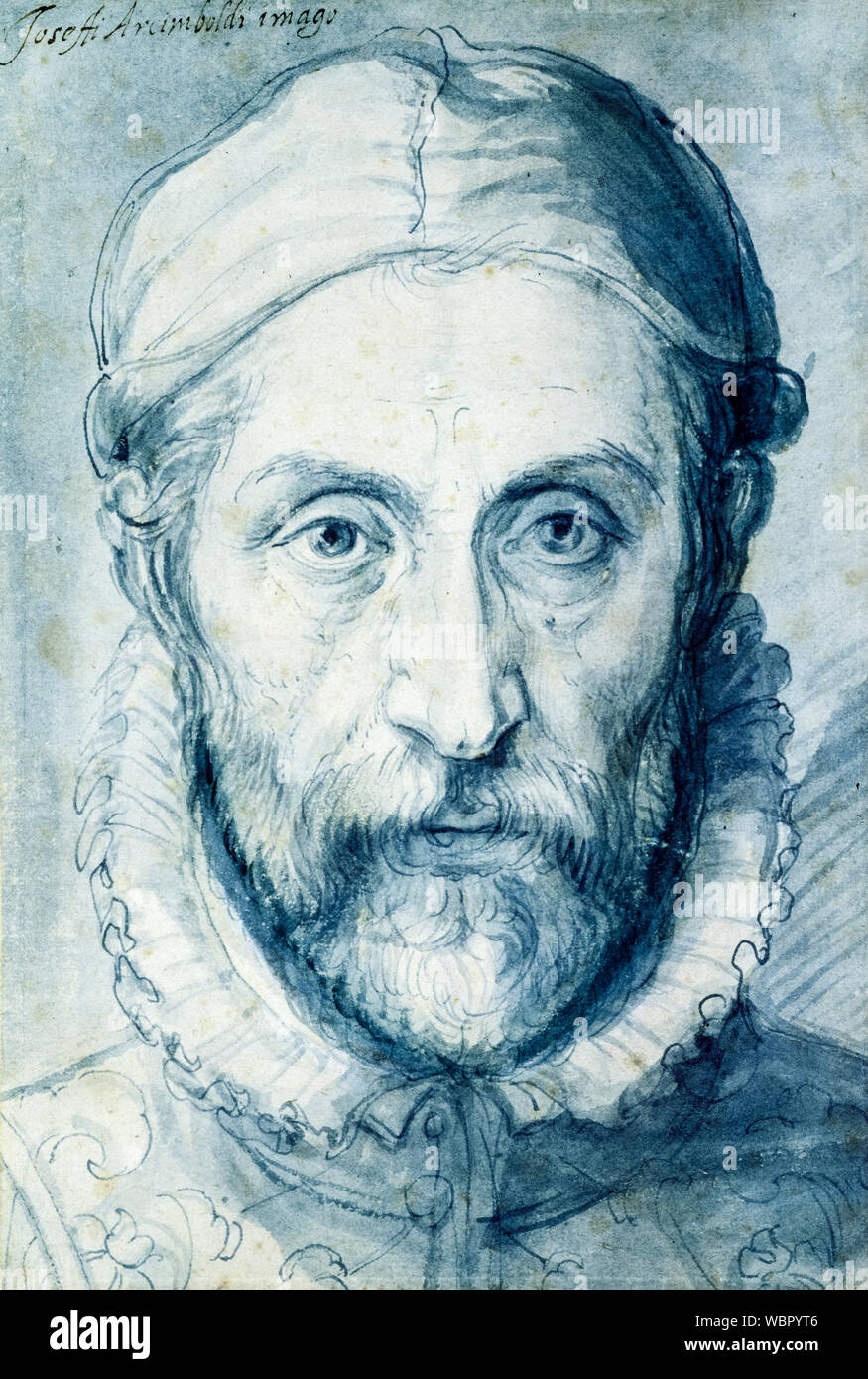Giuseppe Arcimboldo, (1527-1593), Self Portrait, drawing, 1570 Stock Photo