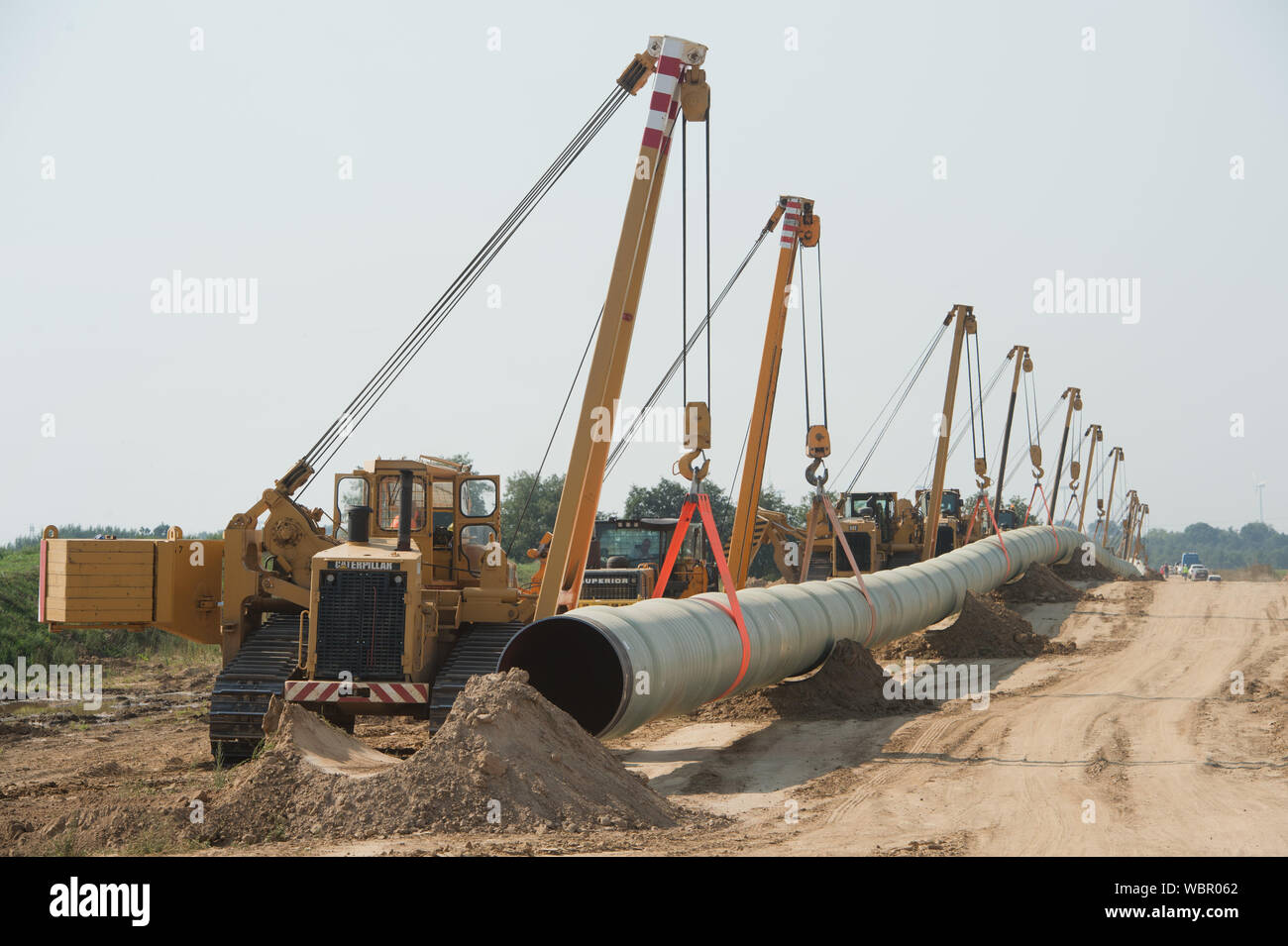 midwestern side boom pipe layer clipart