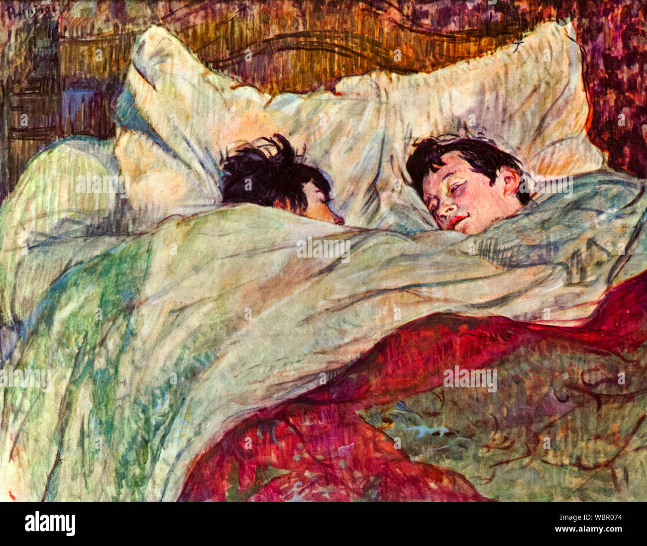 Henri de Toulouse Lautrec, Le Lit, (The Bed), painting, 1893 Stock Photo