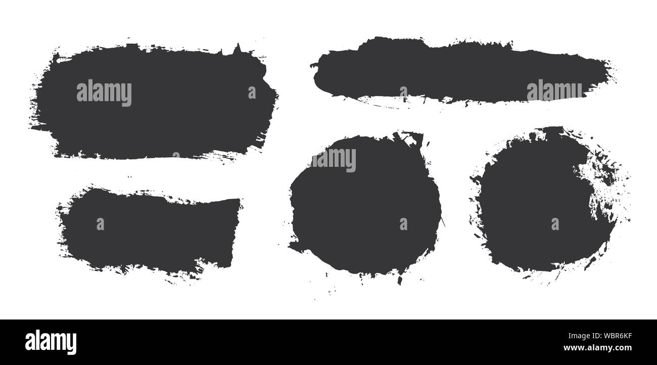 Brush strokes. Vector paintbrush set. Grunge design elements Stock ...