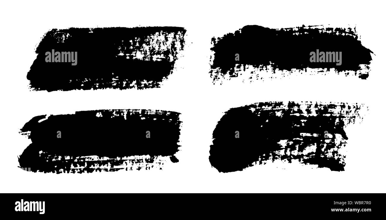 Brush strokes. Vector paintbrush set. Grunge design elements Stock ...