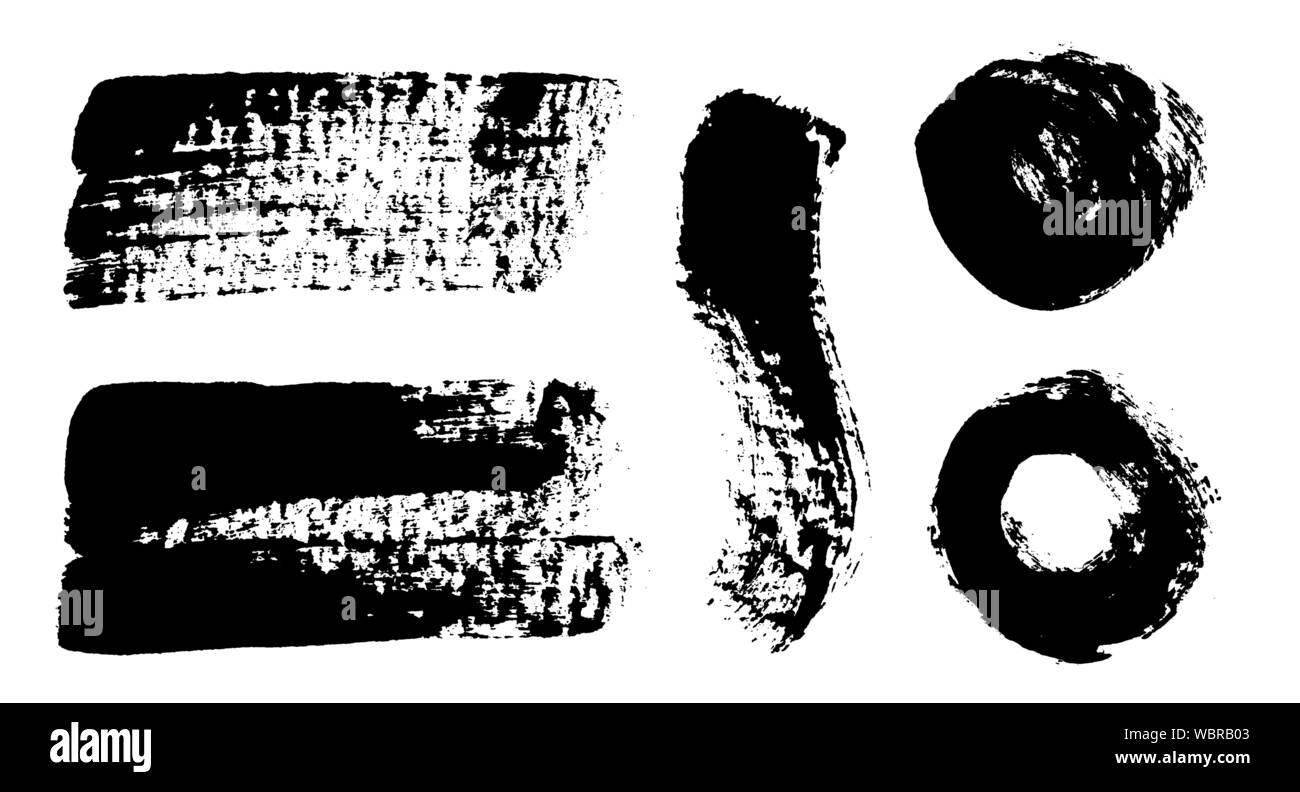 Brush strokes. Vector paintbrush set. Grunge design elements Stock ...