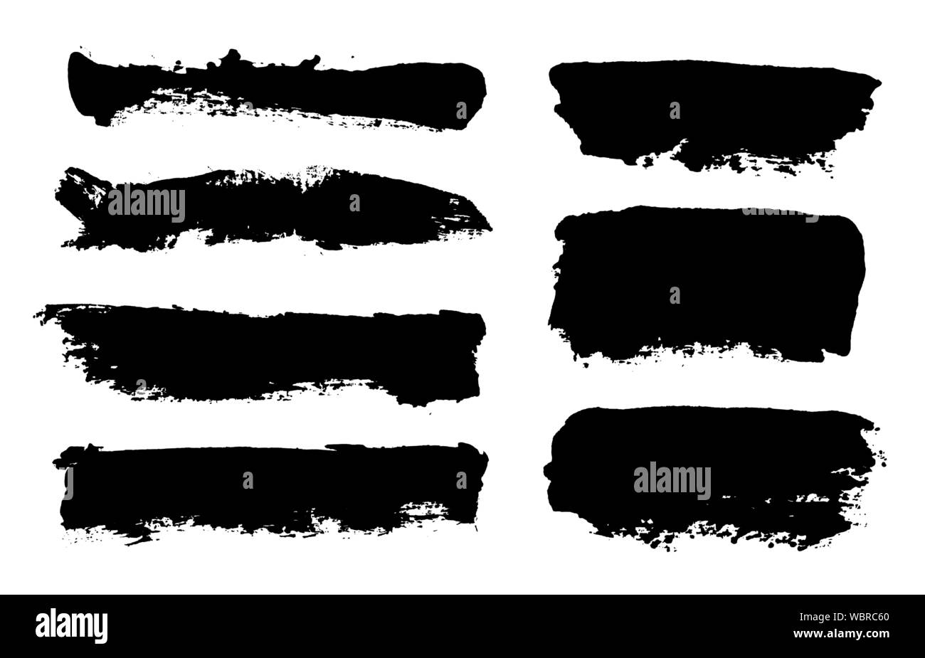 Brush strokes. Vector paintbrush set. Grunge design elements Stock ...