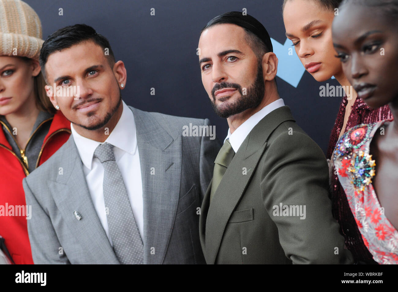 Newark, USA. 26th Aug, 2019. Surrounded by models, Charly Defrancesco and Marc Jacobs arrive at the 2019 MTV Video Music Video Awards held at the Prudential Center in Newark, NJ Credit: SOPA Images Limited/Alamy Live News Stock Photo