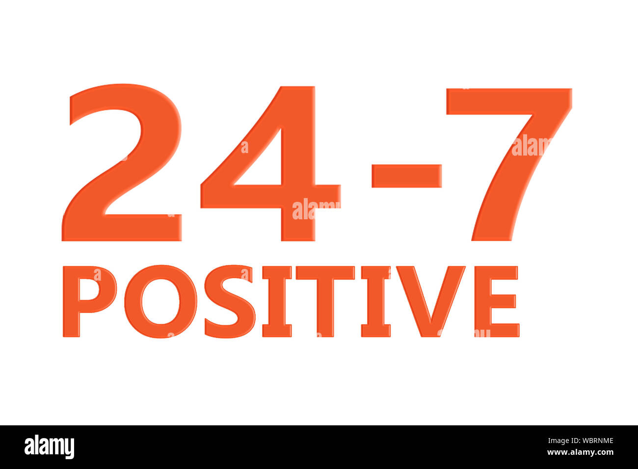 Inspirational positive emotion typographic concept design in orange and white colors Stock Photo